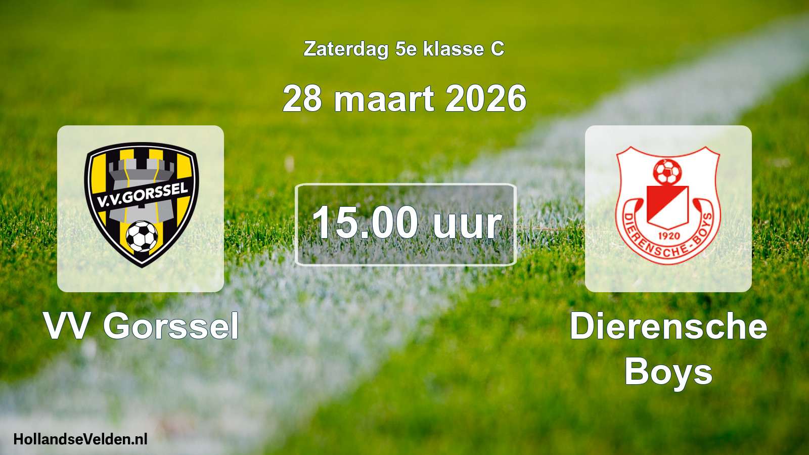 Scheduled Match: VV Gorssel - Dierensche Boys (28 March 2026)