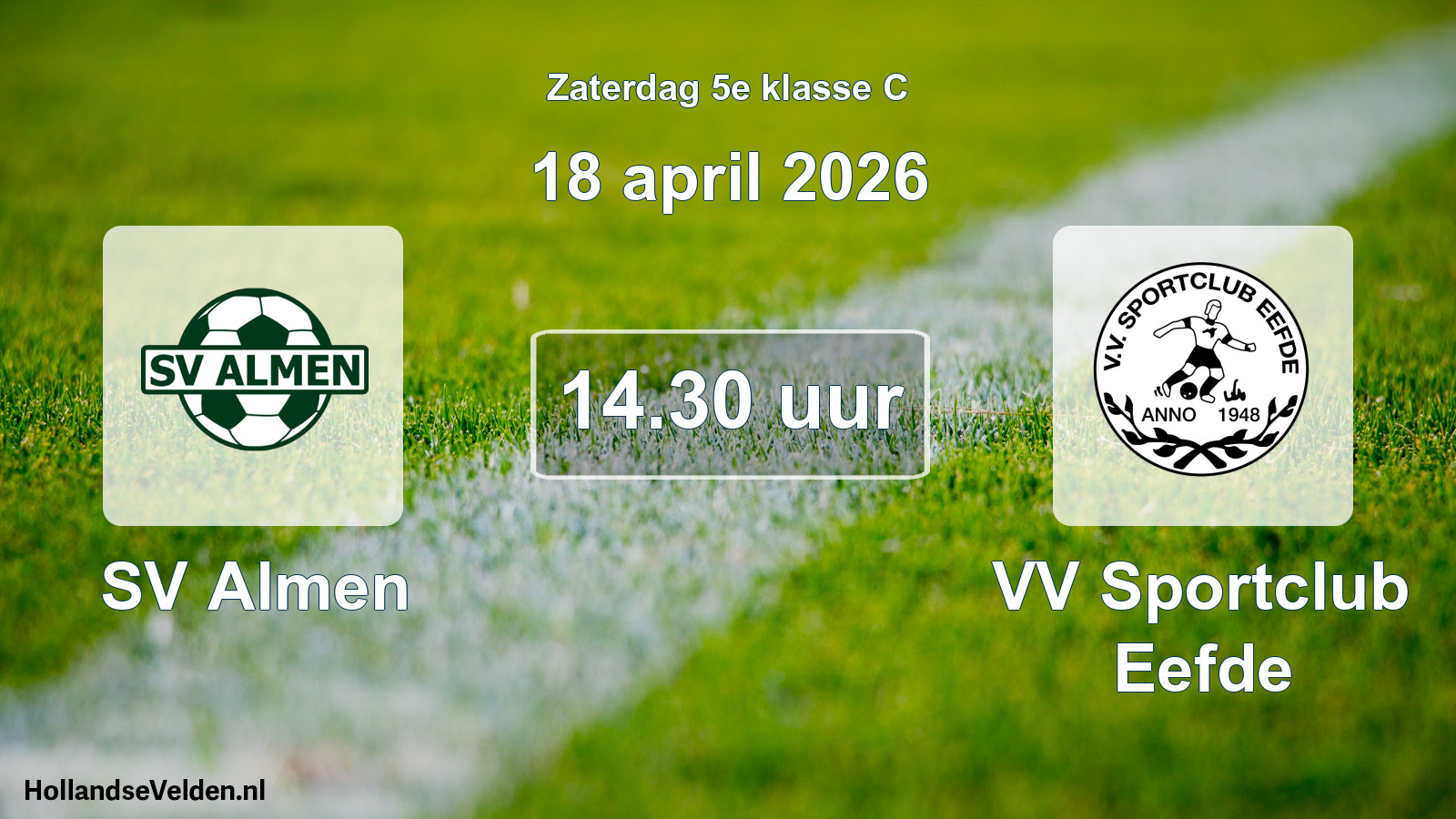 Scheduled Match: SV Almen - VV Sportclub Eefde (18 April 2026)