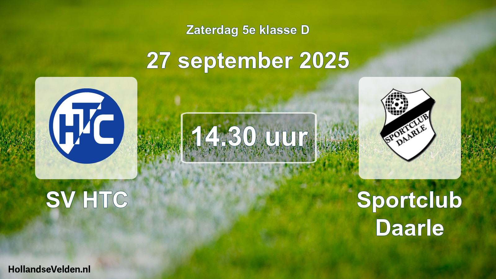 Geplande wedstrijd: SV HTC - Sportclub Daarle (27 september 2025)