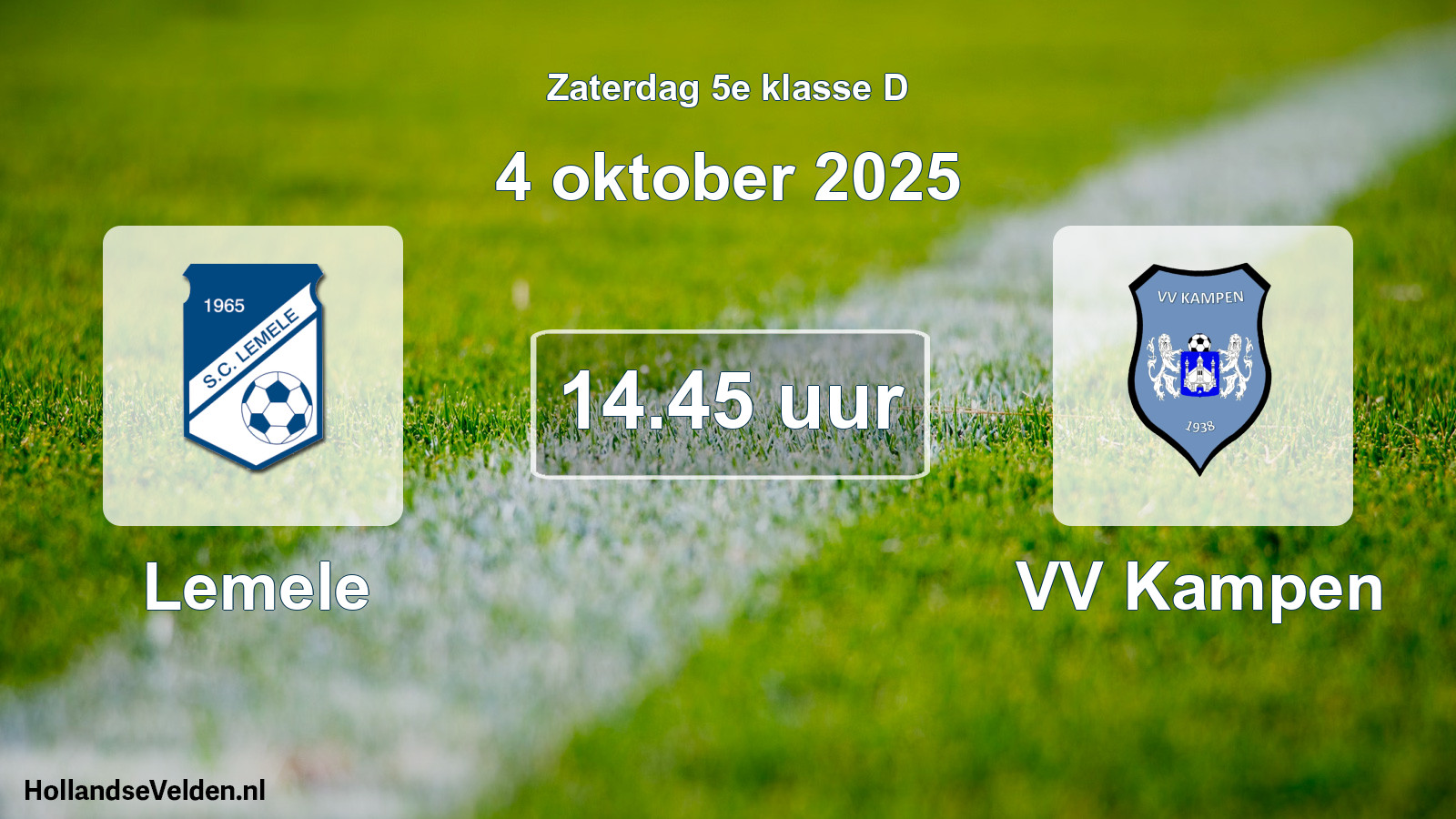 Geplande wedstrijd: Lemele - VV Kampen (4 oktober 2025)