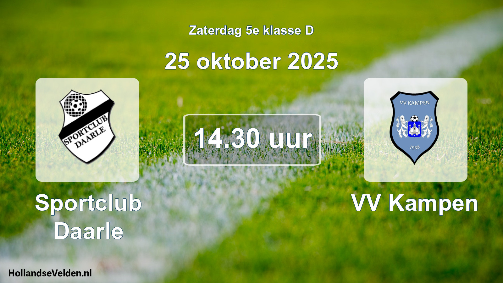 Geplande wedstrijd: Sportclub Daarle - VV Kampen (25 oktober 2025)
