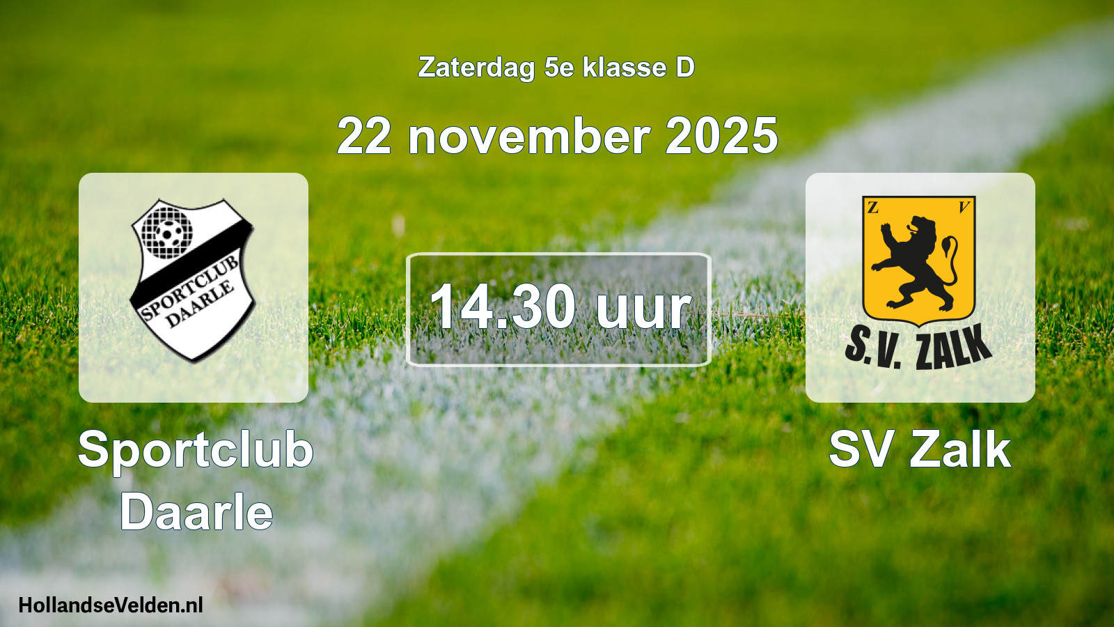 Geplande wedstrijd: Sportclub Daarle - SV Zalk (22 november 2025)