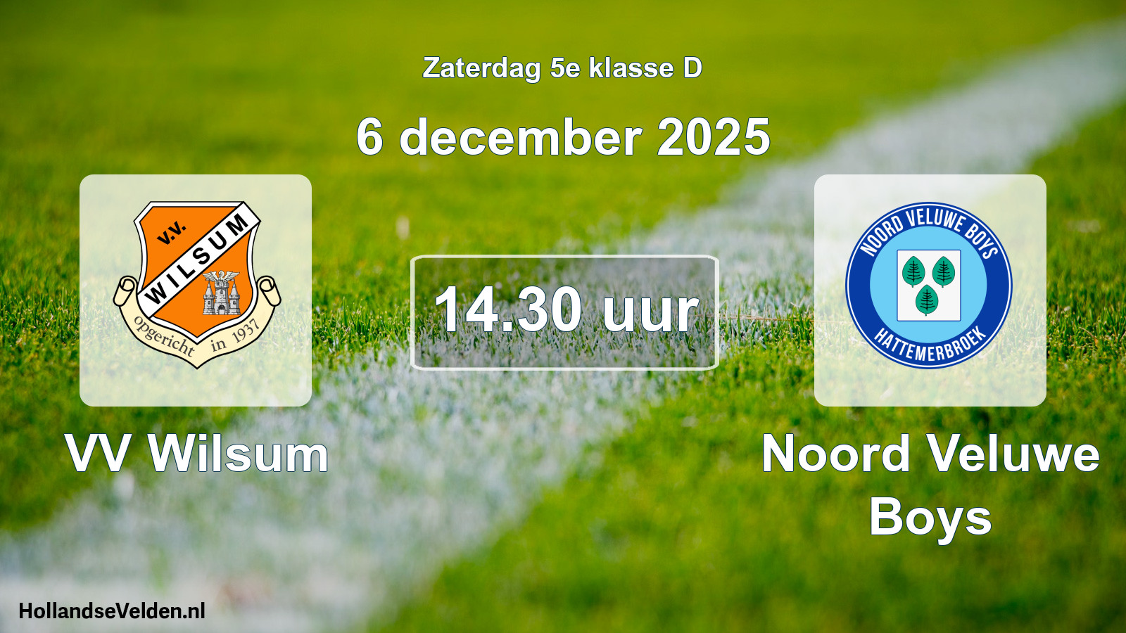 Geplande wedstrijd: VV Wilsum - Noord Veluwe Boys (6 december 2025)
