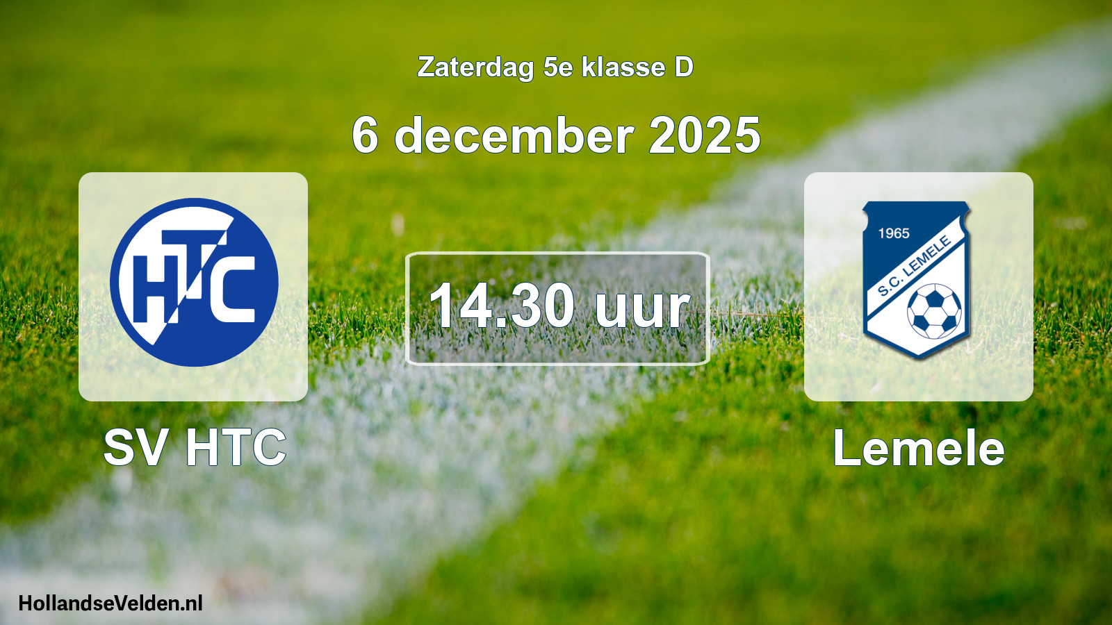 Geplande wedstrijd: SV HTC - Lemele (6 december 2025)
