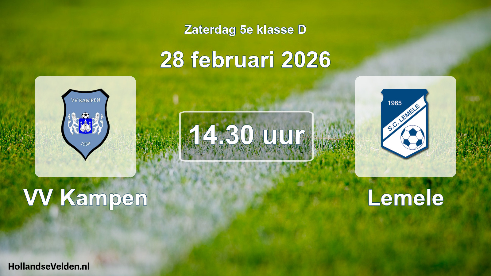 Geplande wedstrijd: VV Kampen - Lemele (28 februari 2026)