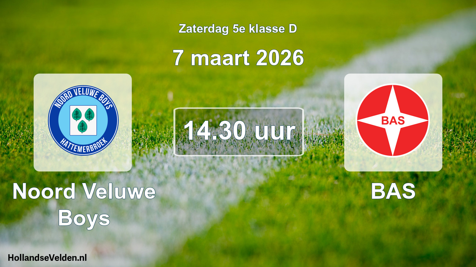 Geplande wedstrijd: Noord Veluwe Boys - BAS (7 maart 2026)