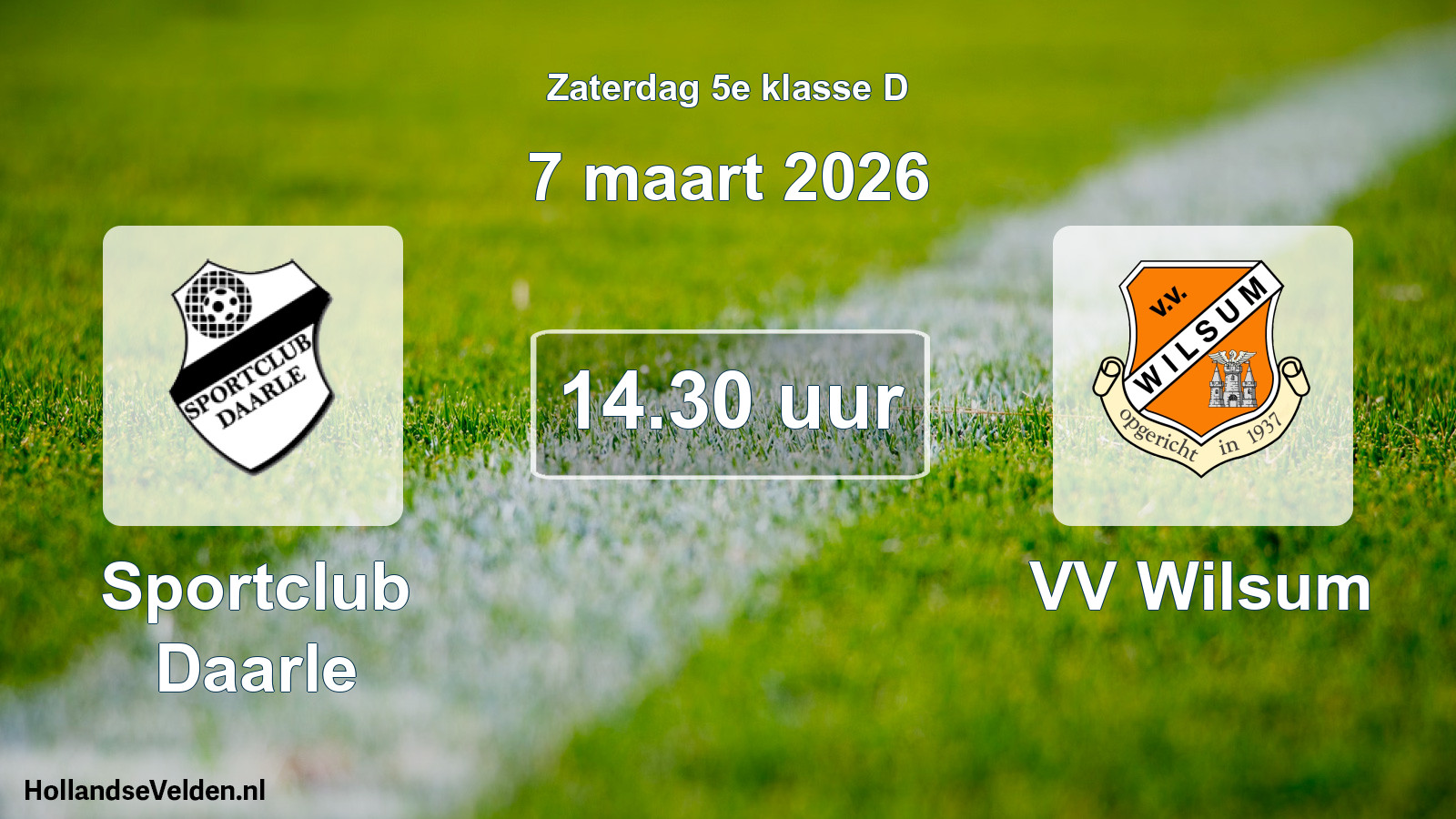 Geplande wedstrijd: Sportclub Daarle - VV Wilsum (7 maart 2026)