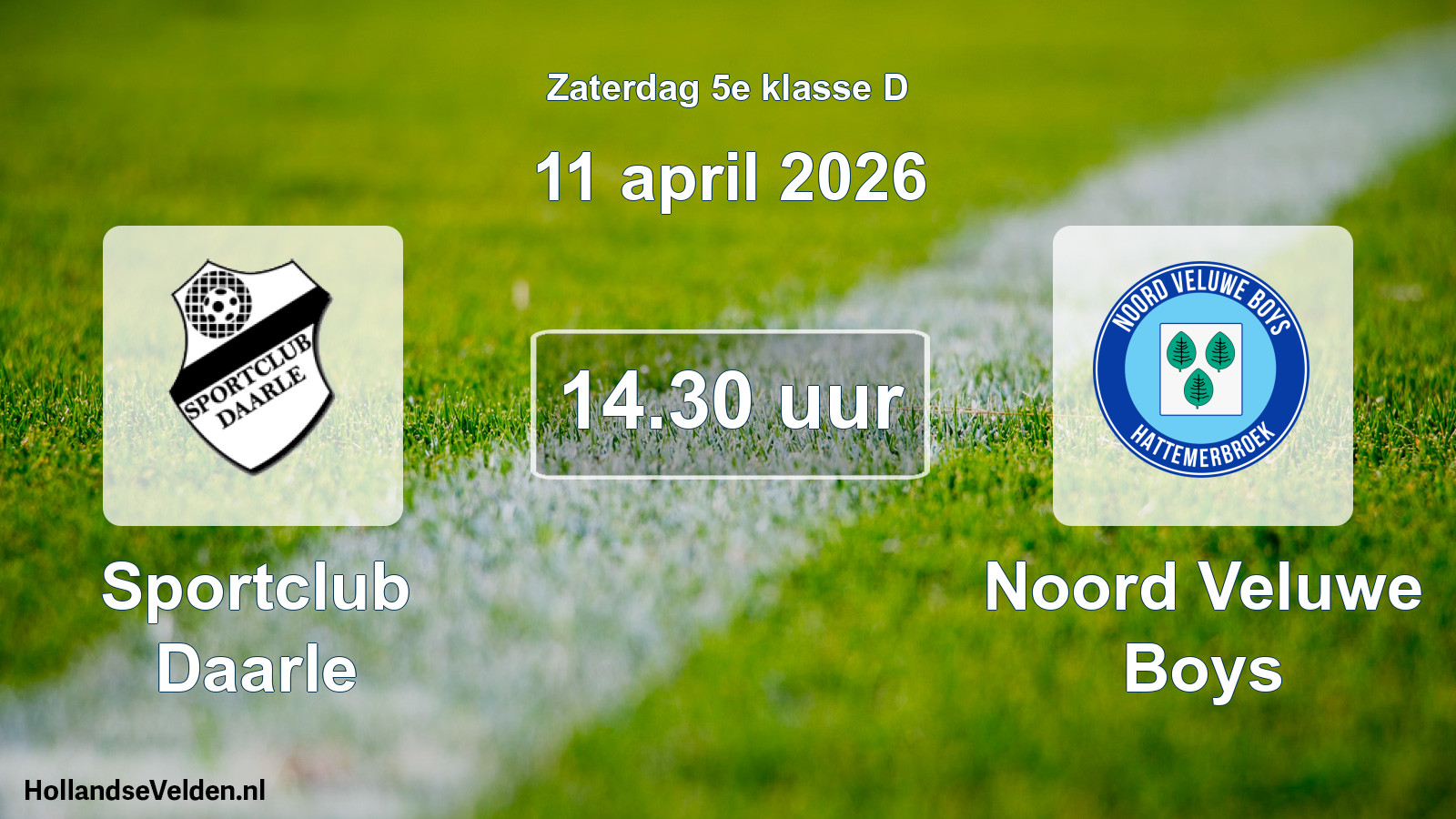 Geplande wedstrijd: Sportclub Daarle - Noord Veluwe Boys (11 april 2026)