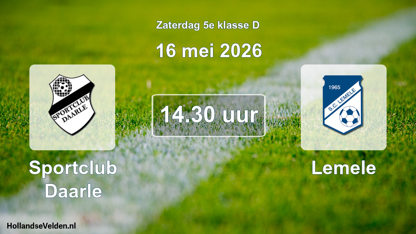 Geplande wedstrijd: Sportclub Daarle - Lemele (16 mei 2026)
