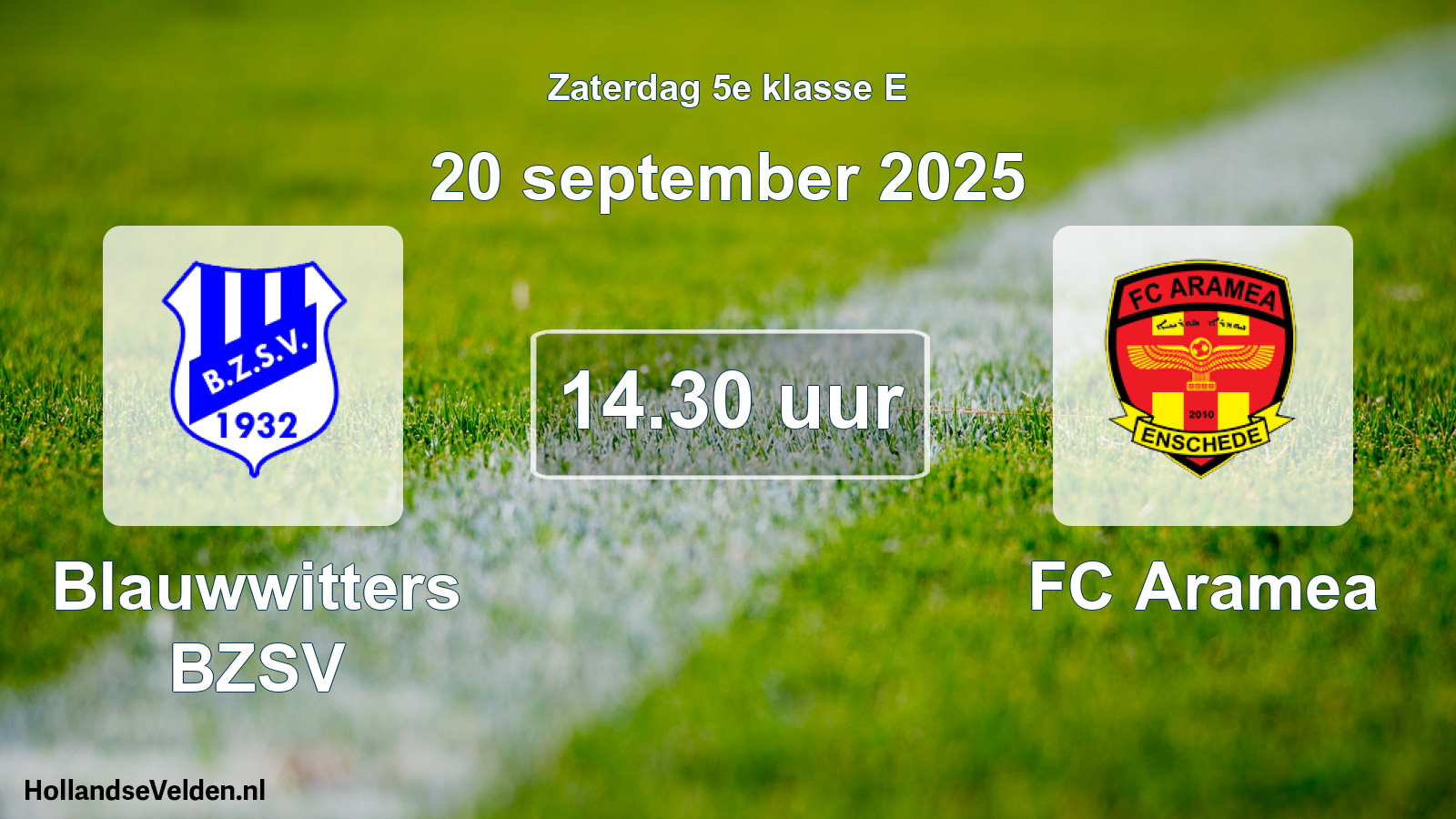 Scheduled Match: Blauwwitters BZSV - FC Aramea (20 September 2025)