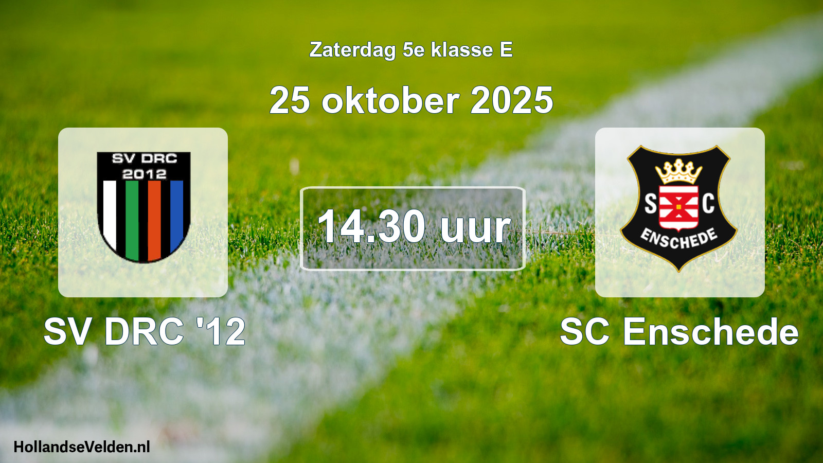 Scheduled Match: SV DRC '12 - SC Enschede (25 October 2025)