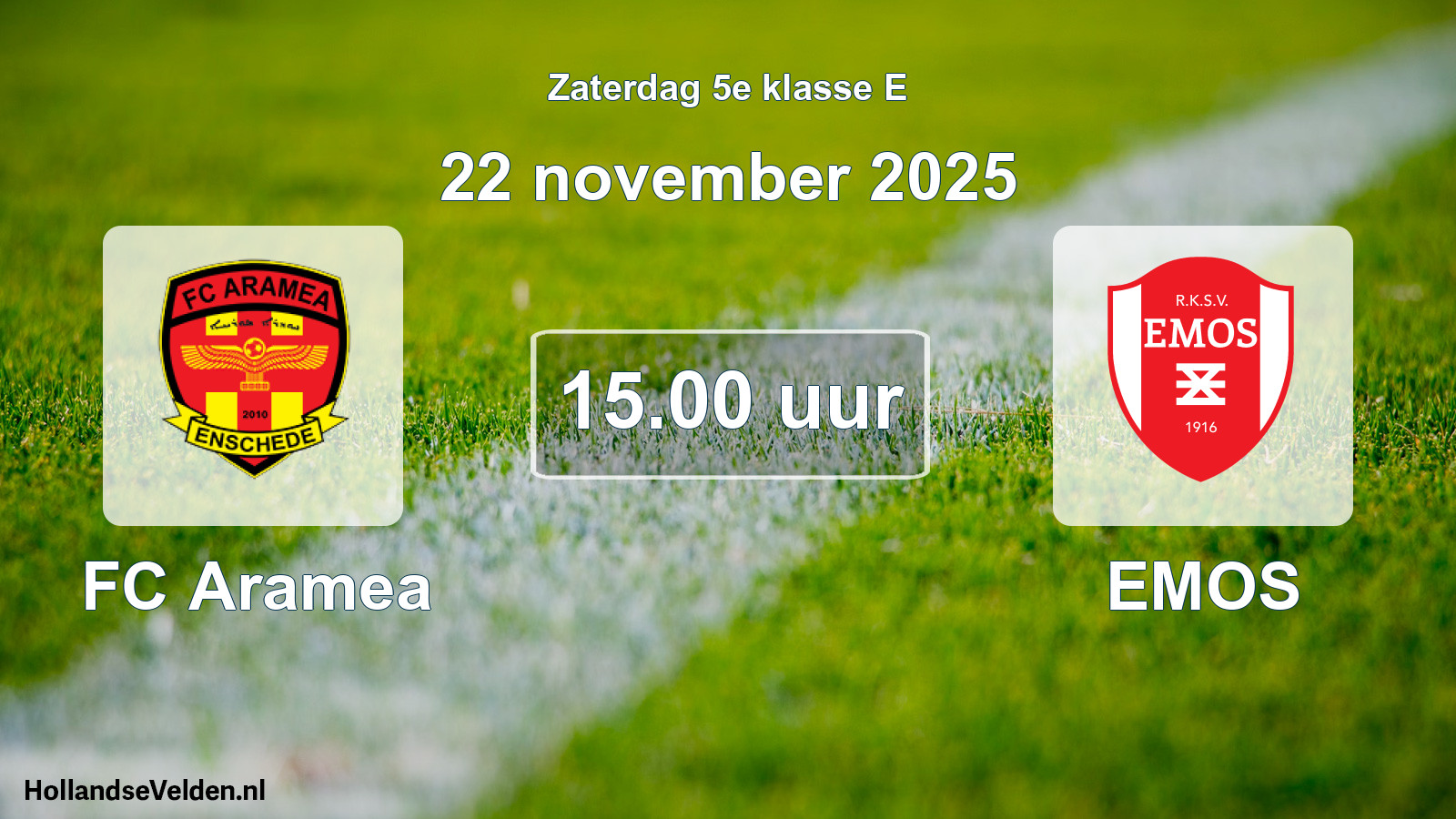 Geplande wedstrijd: FC Aramea - EMOS (22 november 2025)