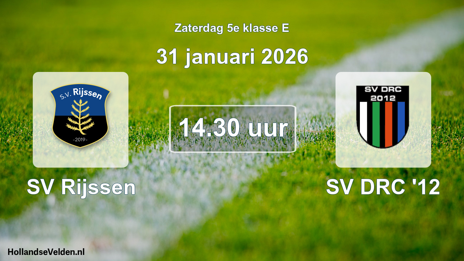 Scheduled Match: SV Rijssen - SV DRC '12 (31 January 2026)