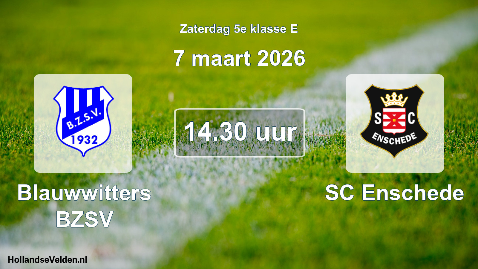Scheduled Match: Blauwwitters BZSV - SC Enschede (7 March 2026)