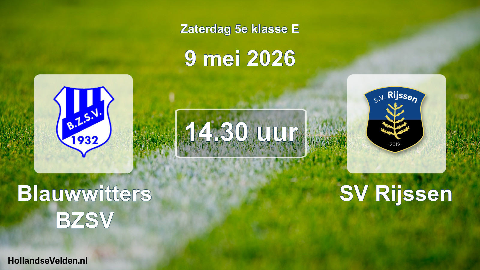 Scheduled Match: Blauwwitters BZSV - SV Rijssen (9 May 2026)