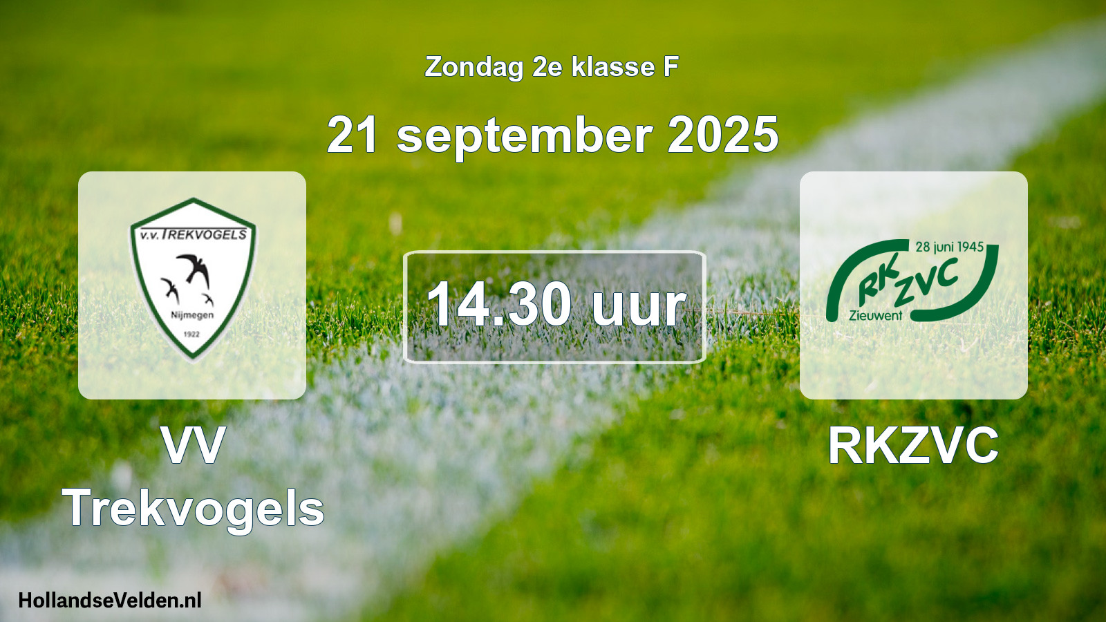 Geplande wedstrijd: VV Trekvogels - RKZVC (21 september 2025)