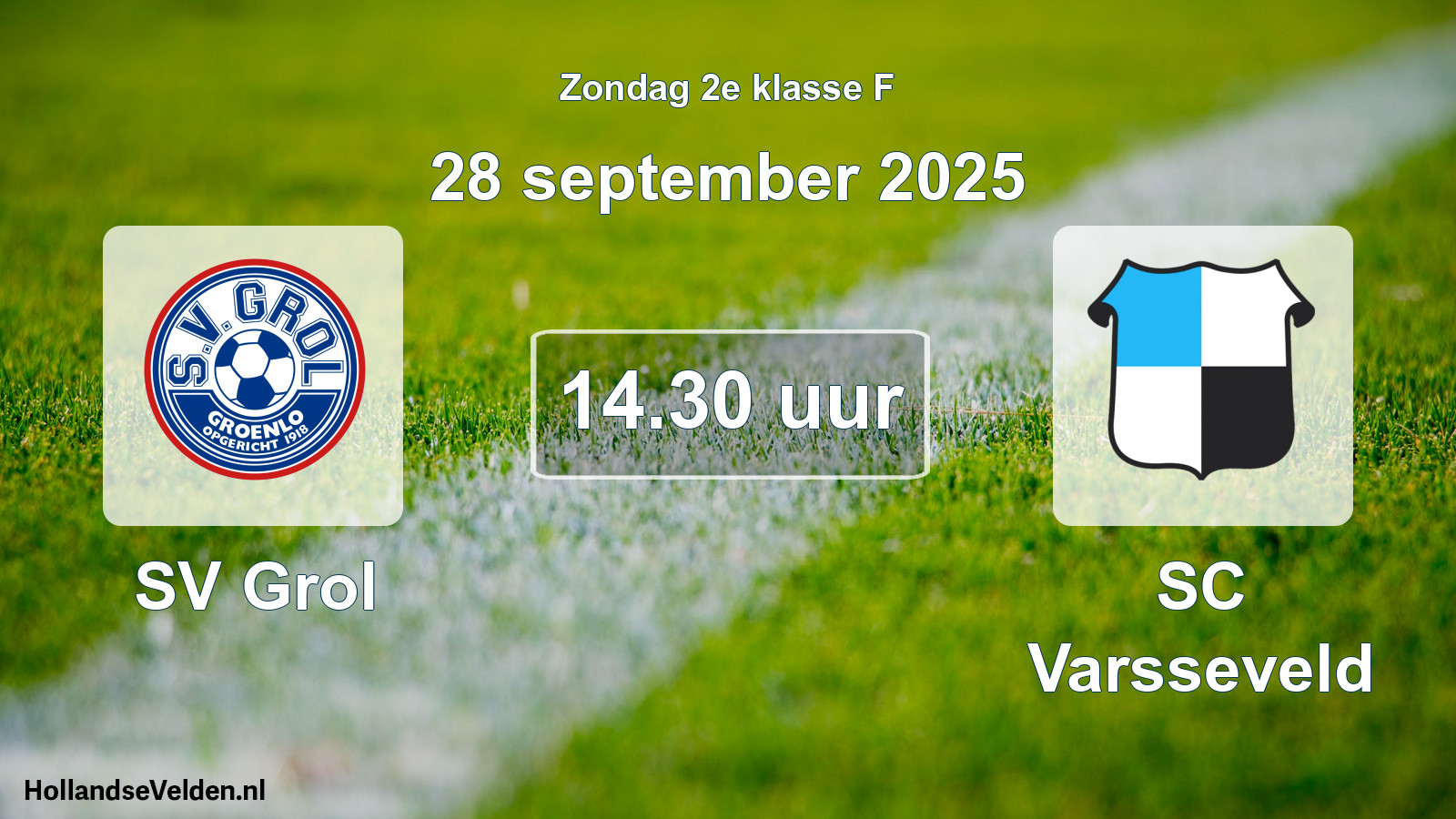 Geplande wedstrijd: SV Grol - SC Varsseveld (28 september 2025)