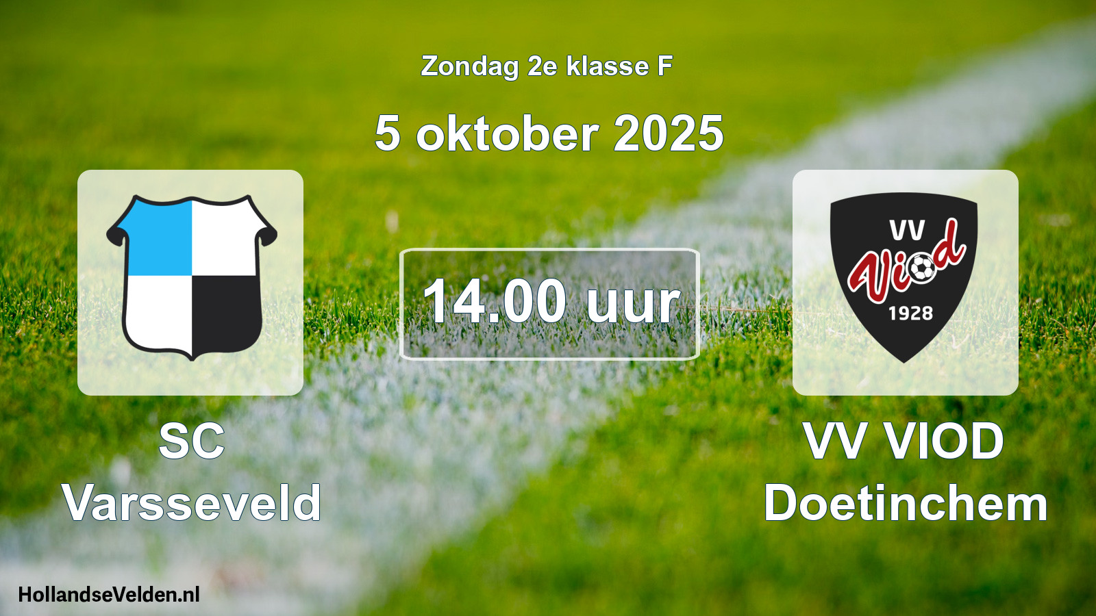 Geplande wedstrijd: SC Varsseveld - VV VIOD Doetinchem (5 oktober 2025)