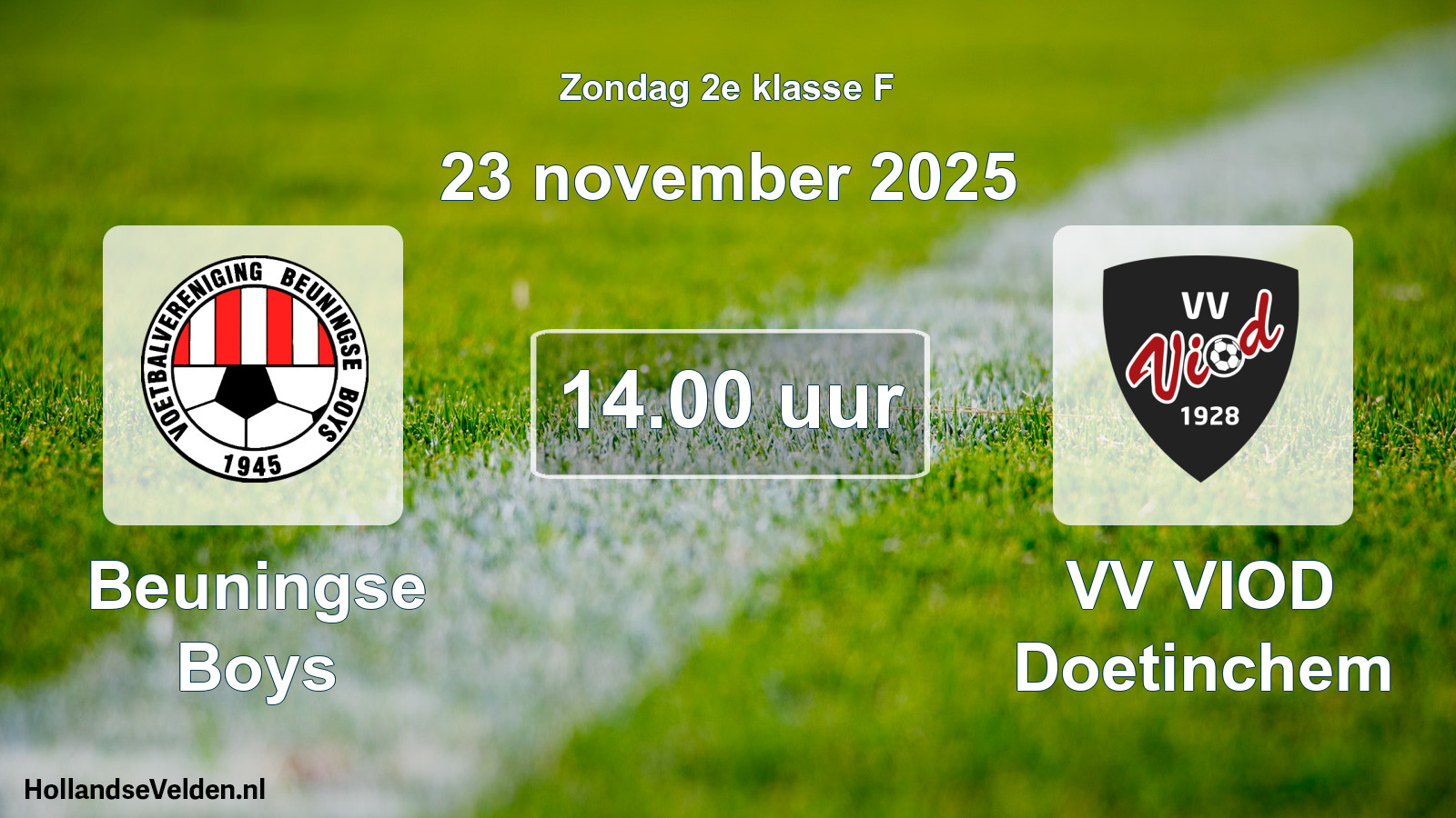 Geplande wedstrijd: Beuningse Boys - VV VIOD Doetinchem (23 november 2025)