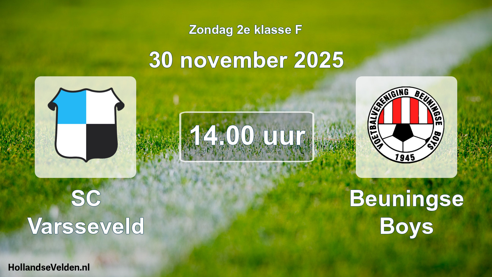 Geplande wedstrijd: SC Varsseveld - Beuningse Boys (30 november 2025)