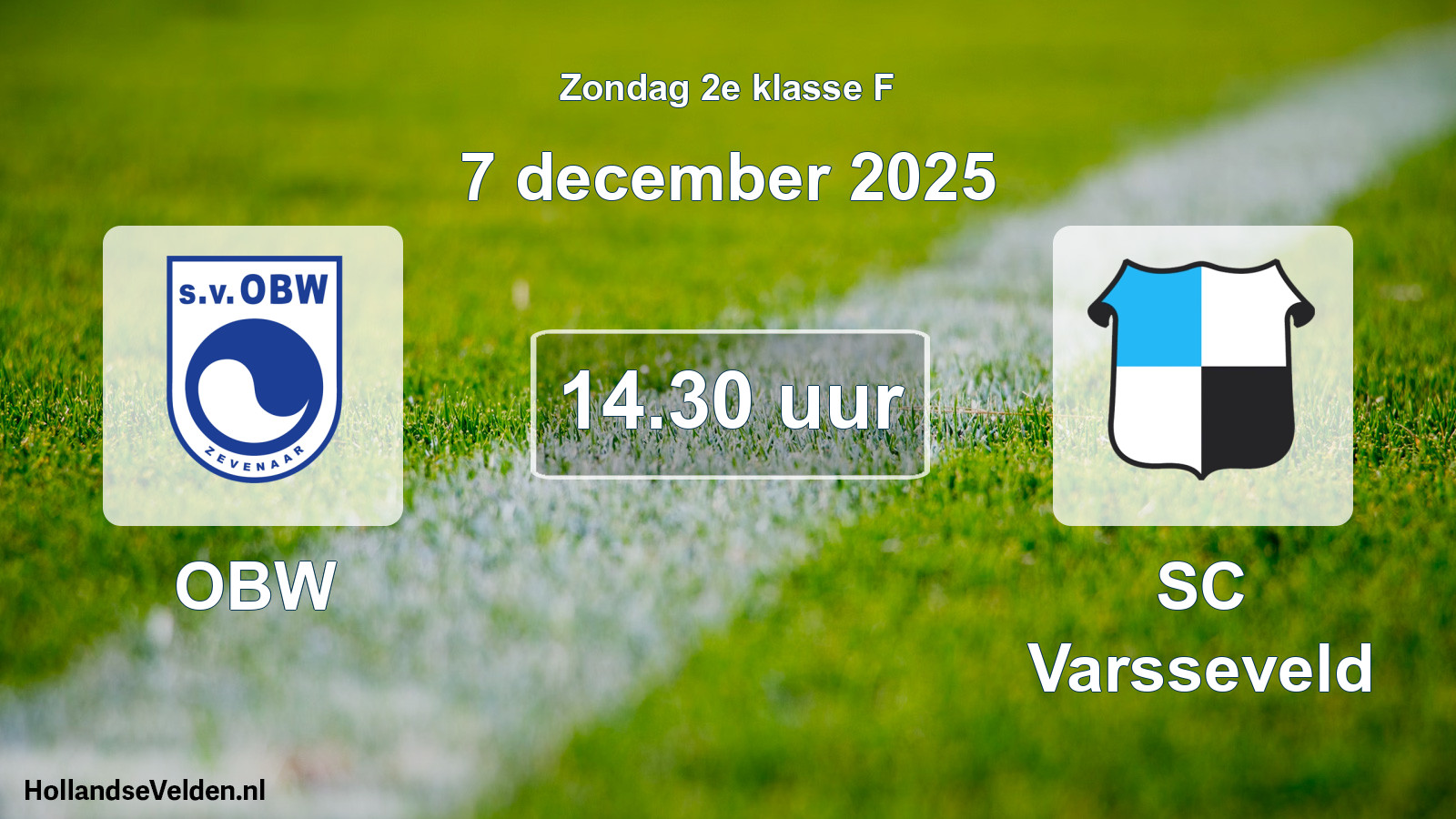 Geplande wedstrijd: OBW - SC Varsseveld (7 december 2025)