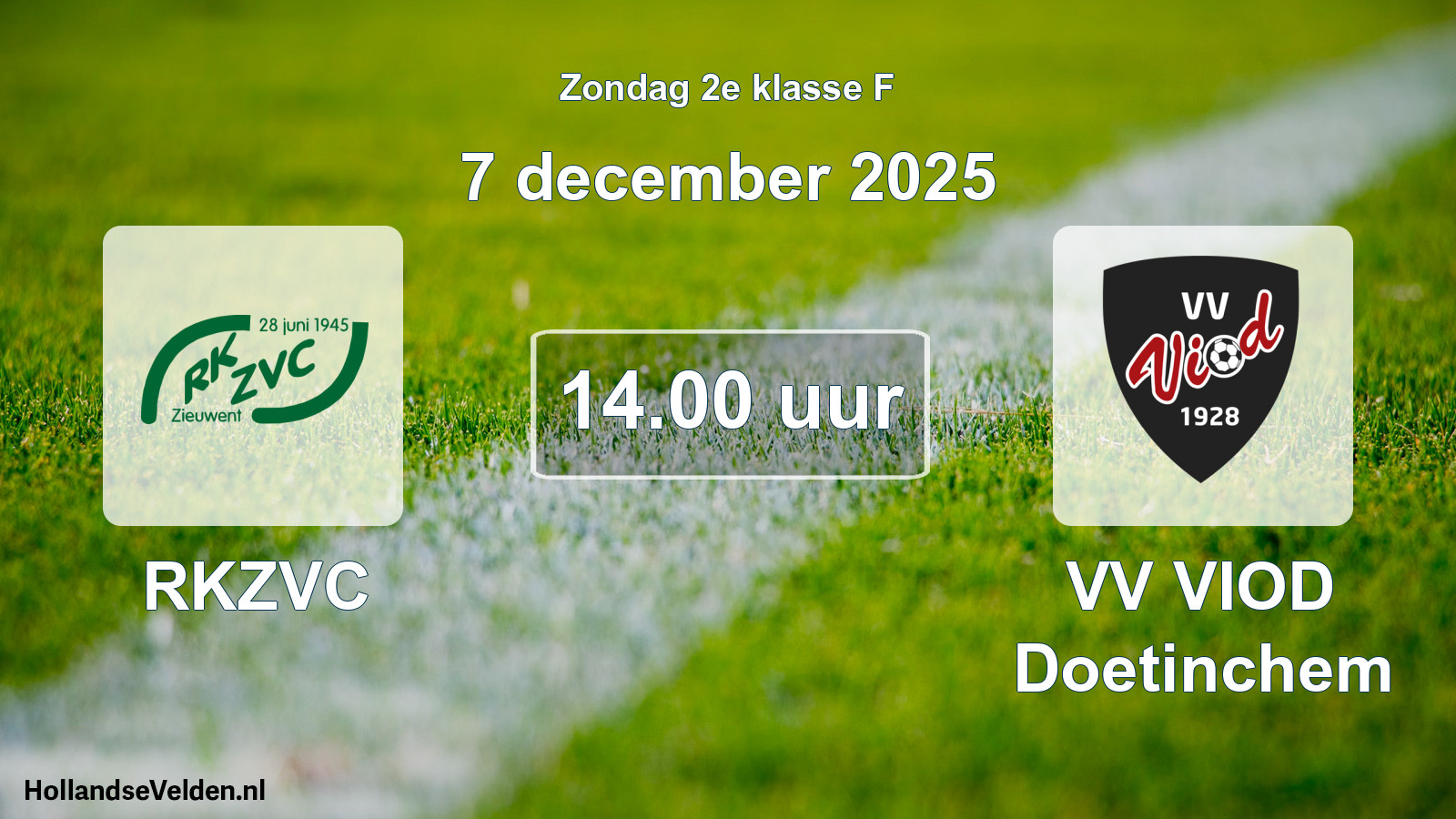 Geplande wedstrijd: RKZVC - VV VIOD Doetinchem (7 december 2025)