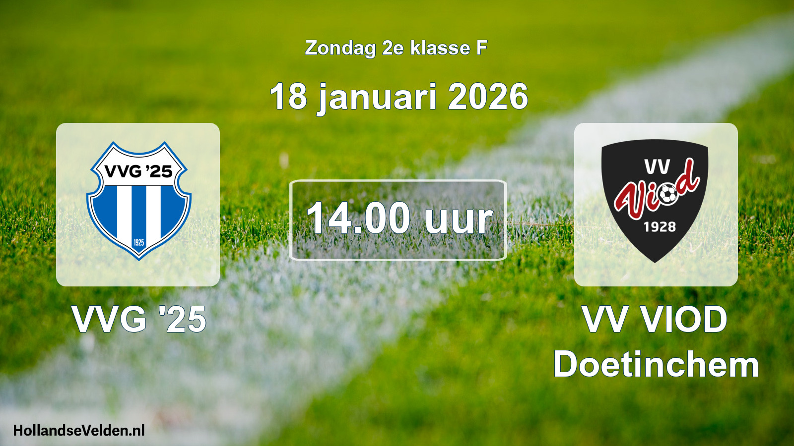 Geplande wedstrijd: VVG '25 - VV VIOD Doetinchem (18 januari 2026)