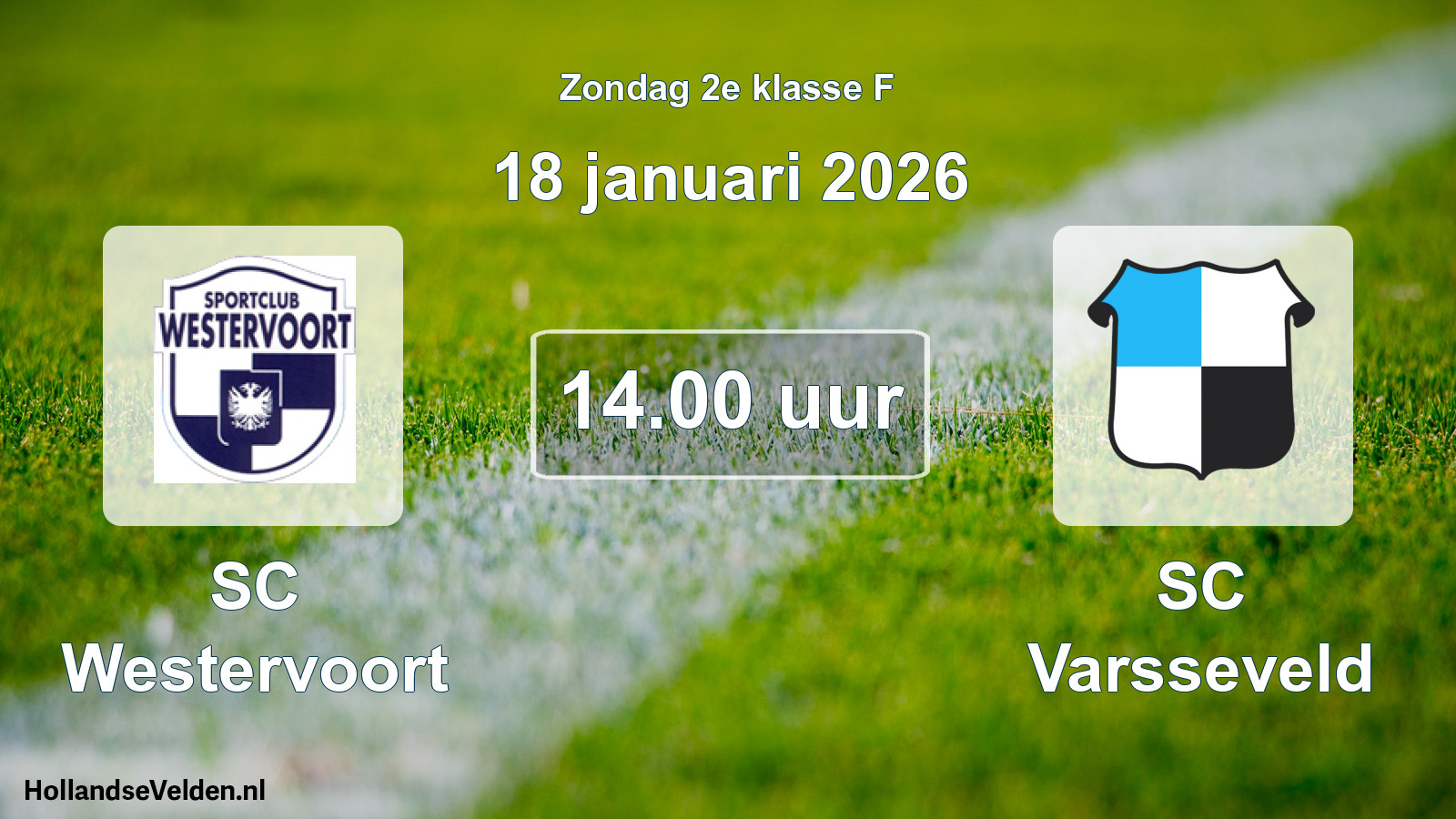 Geplande wedstrijd: SC Westervoort - SC Varsseveld (18 januari 2026)