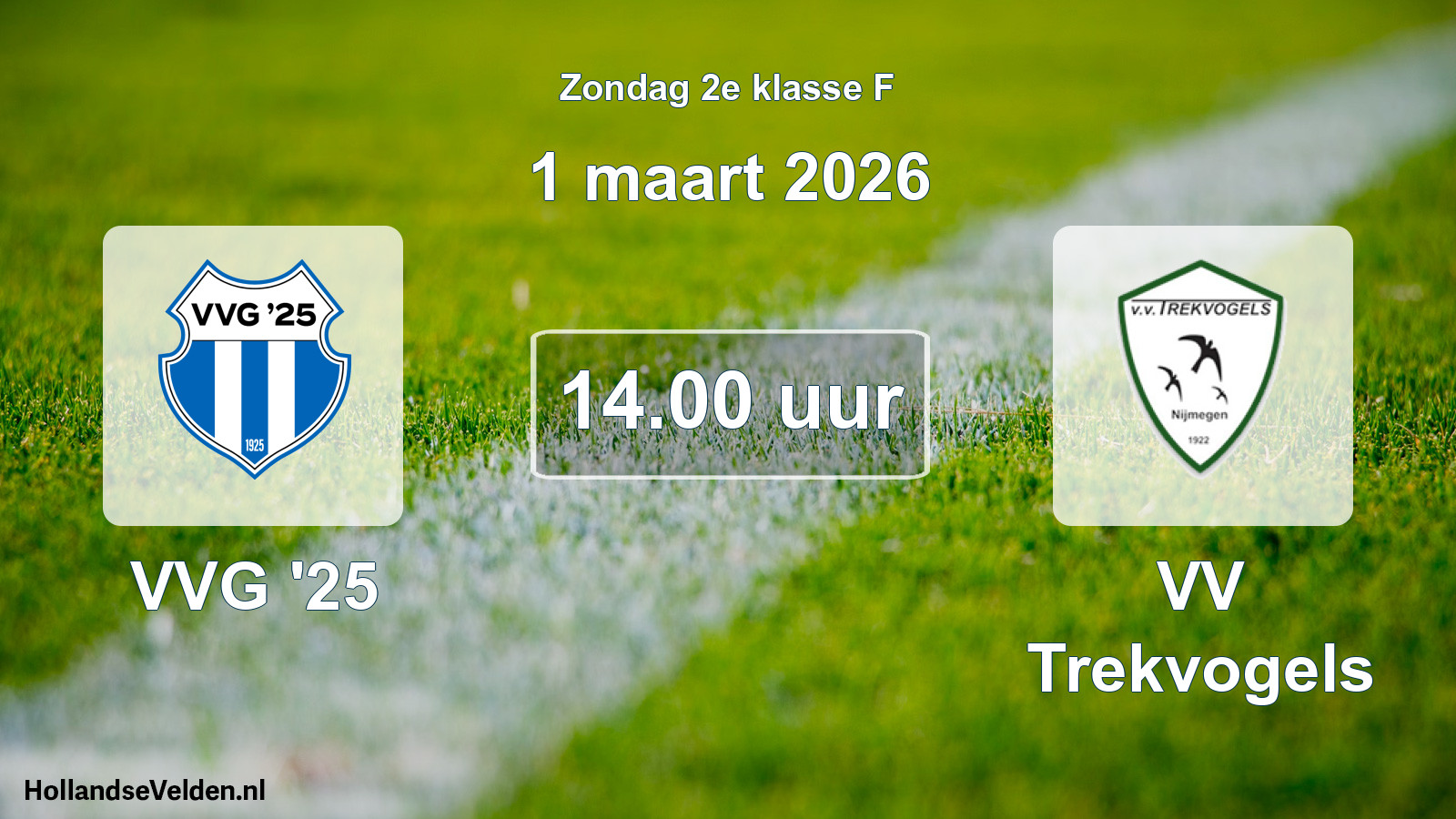 Geplande wedstrijd: VVG '25 - VV Trekvogels (1 maart 2026)