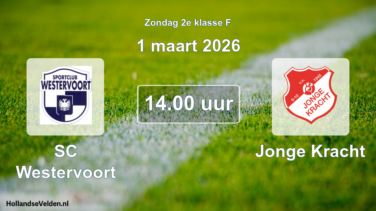 Geplande wedstrijd: SC Westervoort - Jonge Kracht (1 maart 2026)