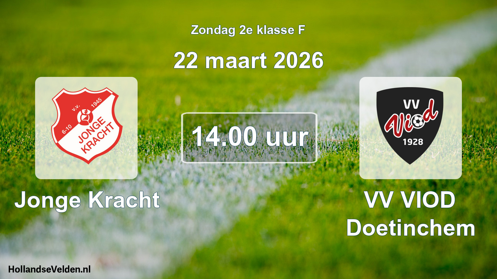 Geplande wedstrijd: Jonge Kracht - VV VIOD Doetinchem (22 maart 2026)