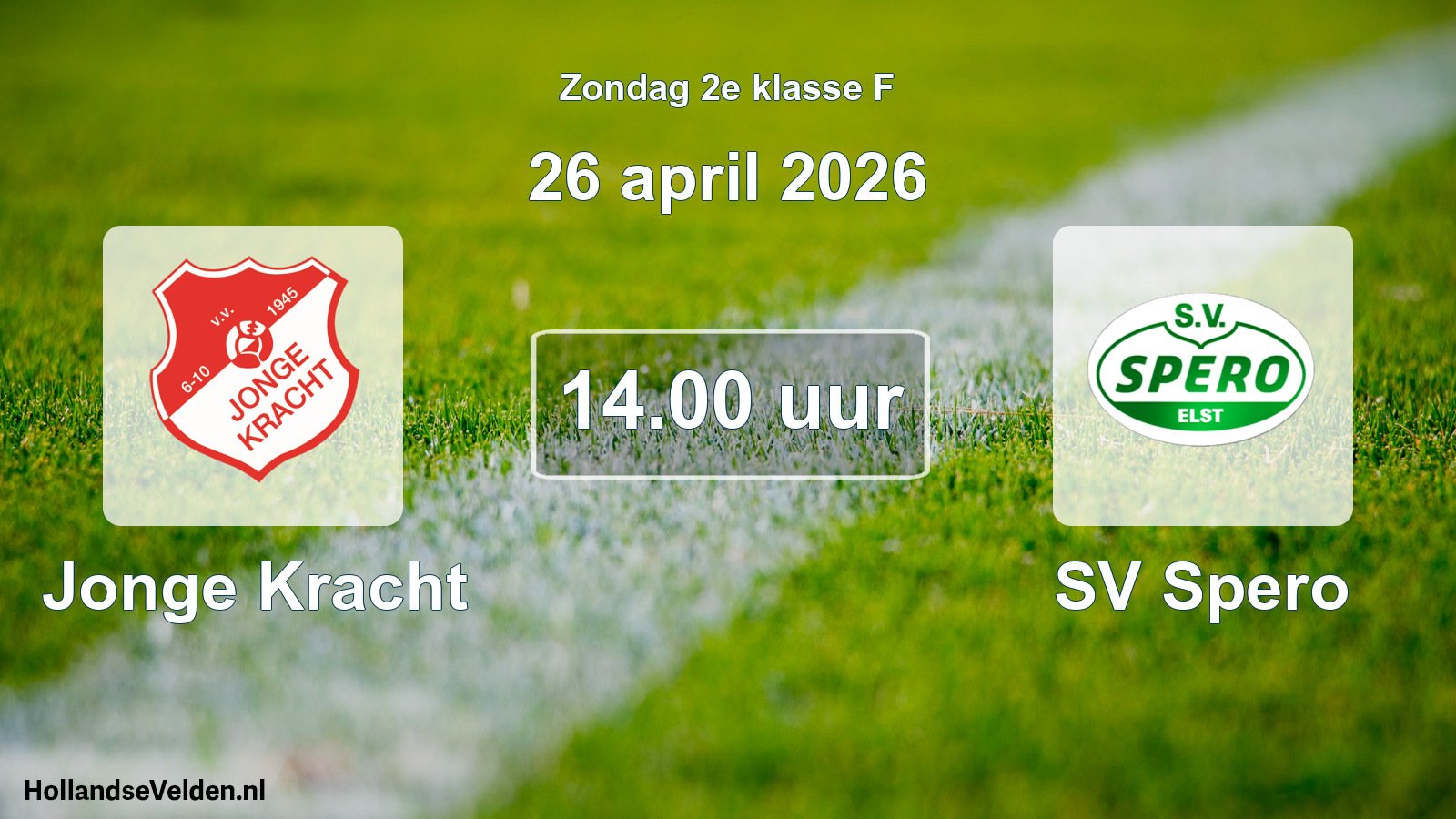 Geplande wedstrijd: Jonge Kracht - SV Spero (26 april 2026)