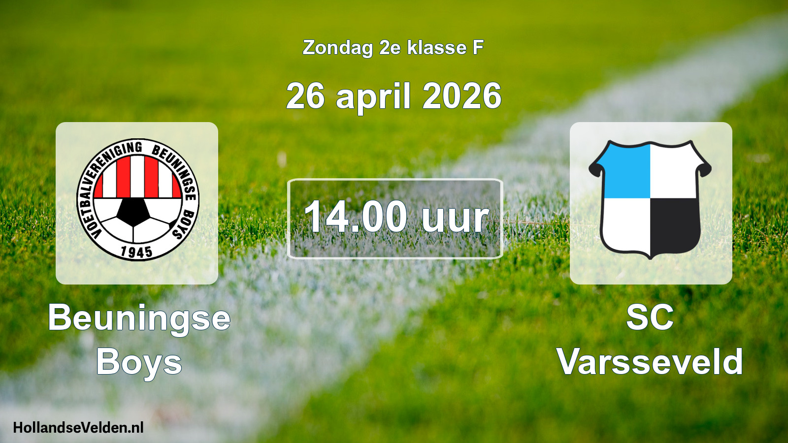 Geplande wedstrijd: Beuningse Boys - SC Varsseveld (26 april 2026)