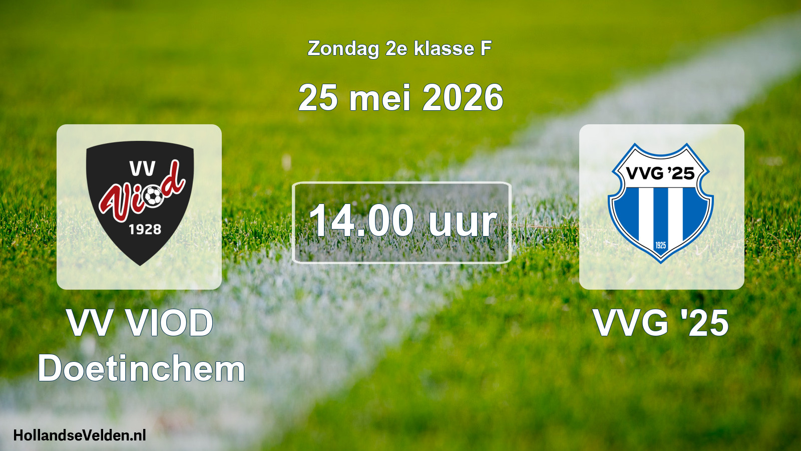 Geplande wedstrijd: VV VIOD Doetinchem - VVG '25 (25 mei 2026)