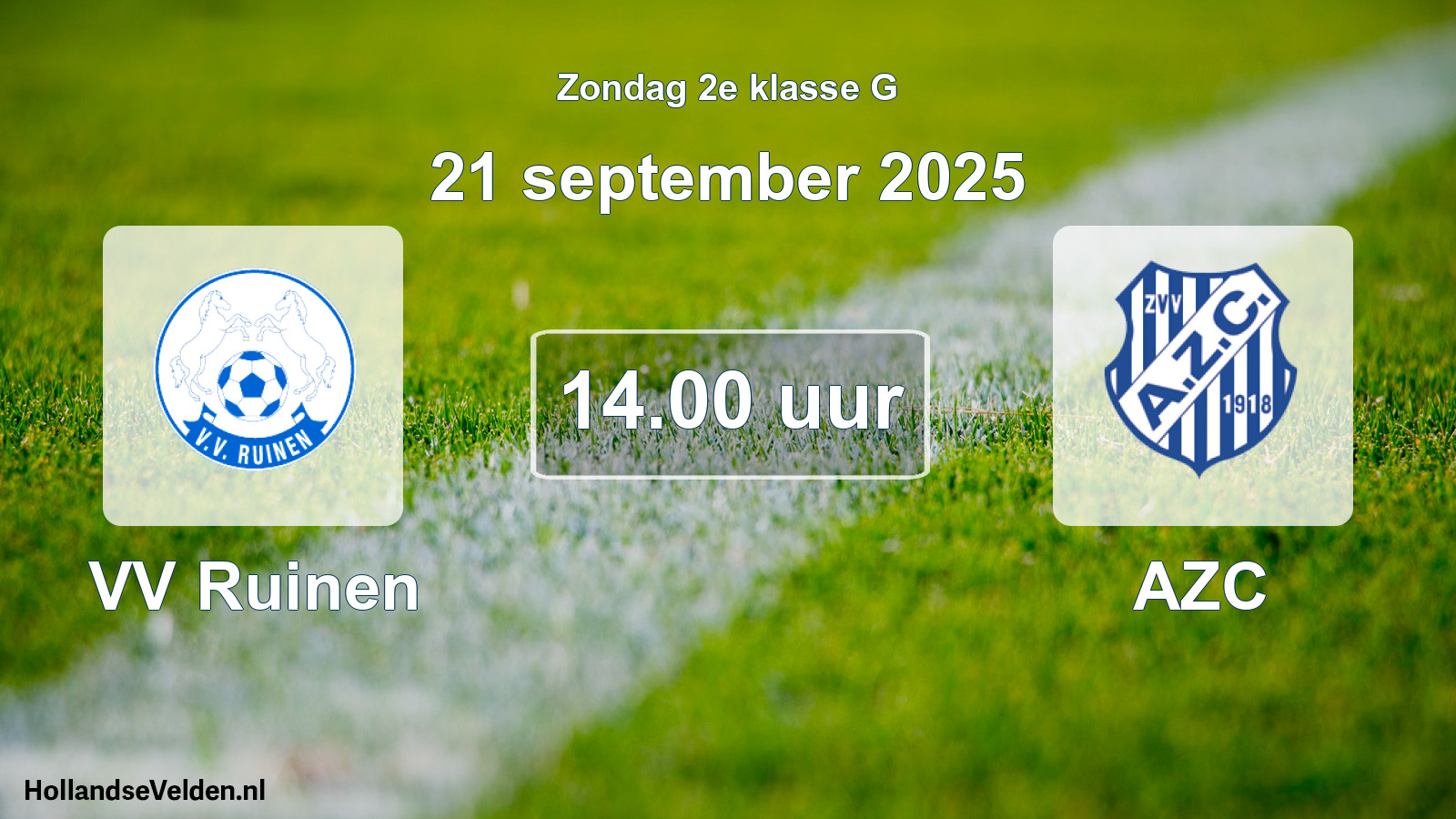 Scheduled Match: VV Ruinen - AZC (21 September 2025)