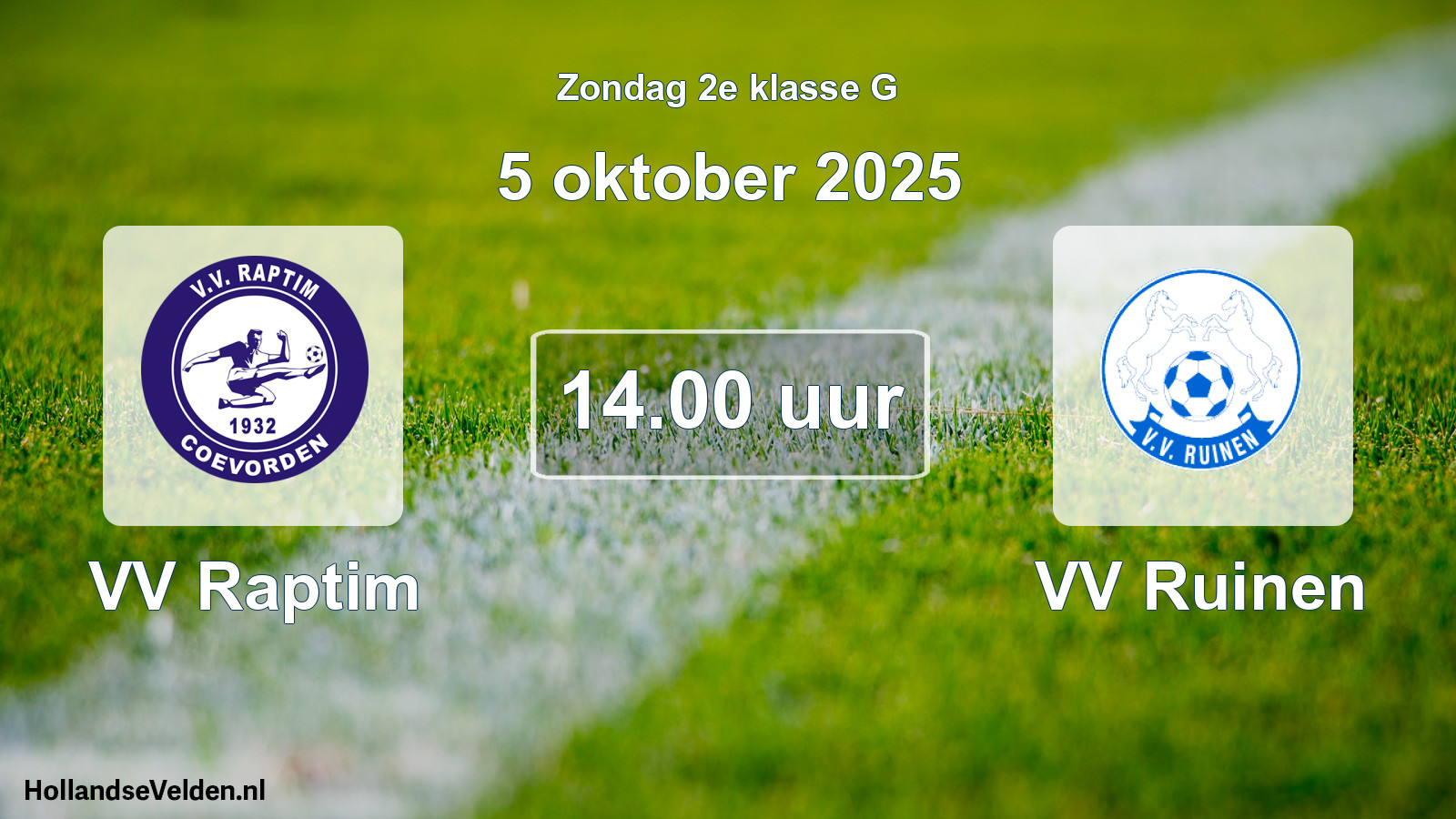 Scheduled Match: VV Raptim - VV Ruinen (5 October 2025)