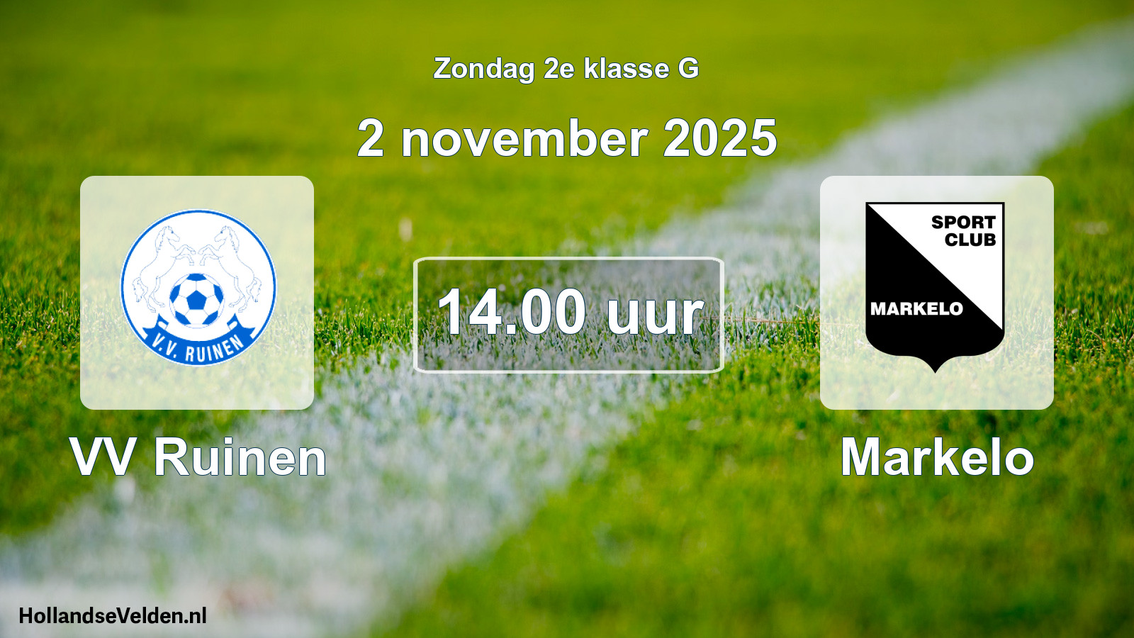 Scheduled Match: VV Ruinen - Markelo (2 November 2025)