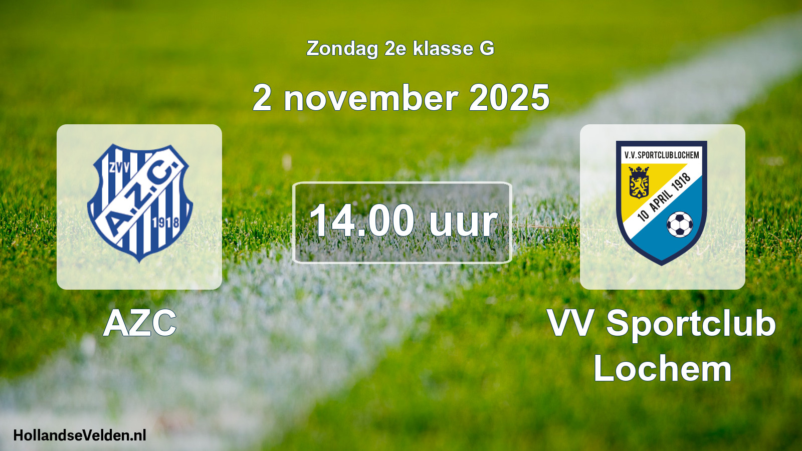 Geplande wedstrijd: AZC - VV Sportclub Lochem (2 november 2025)