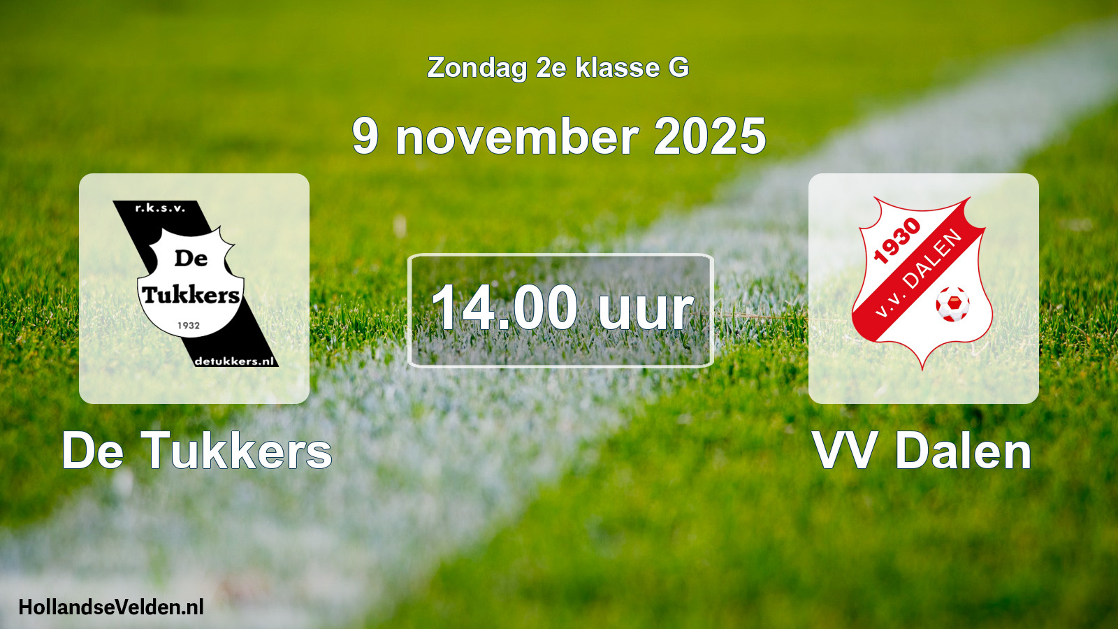 Geplande wedstrijd: De Tukkers - VV Dalen (9 november 2025)
