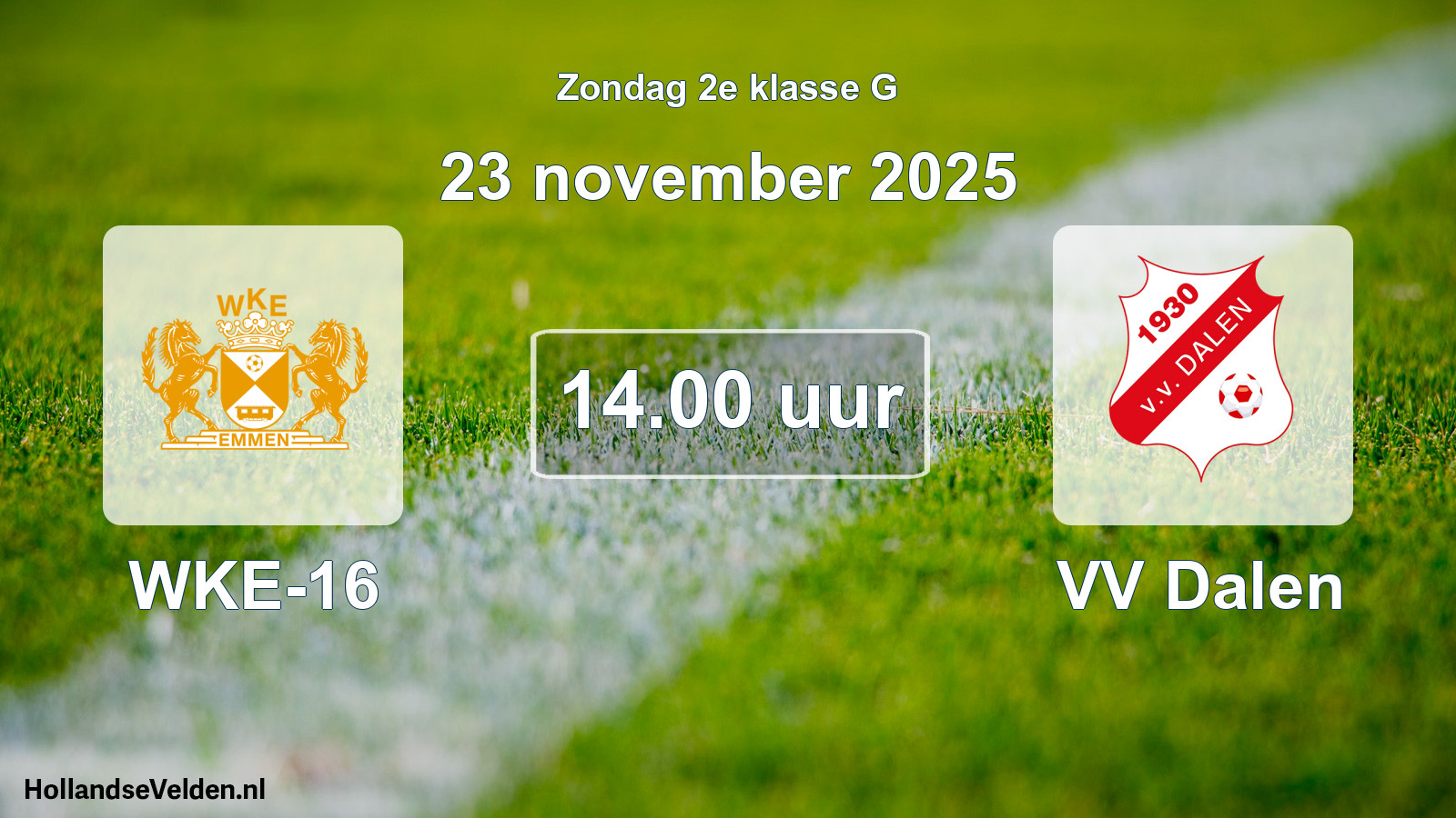 Scheduled Match: WKE-16 - VV Dalen (23 November 2025)