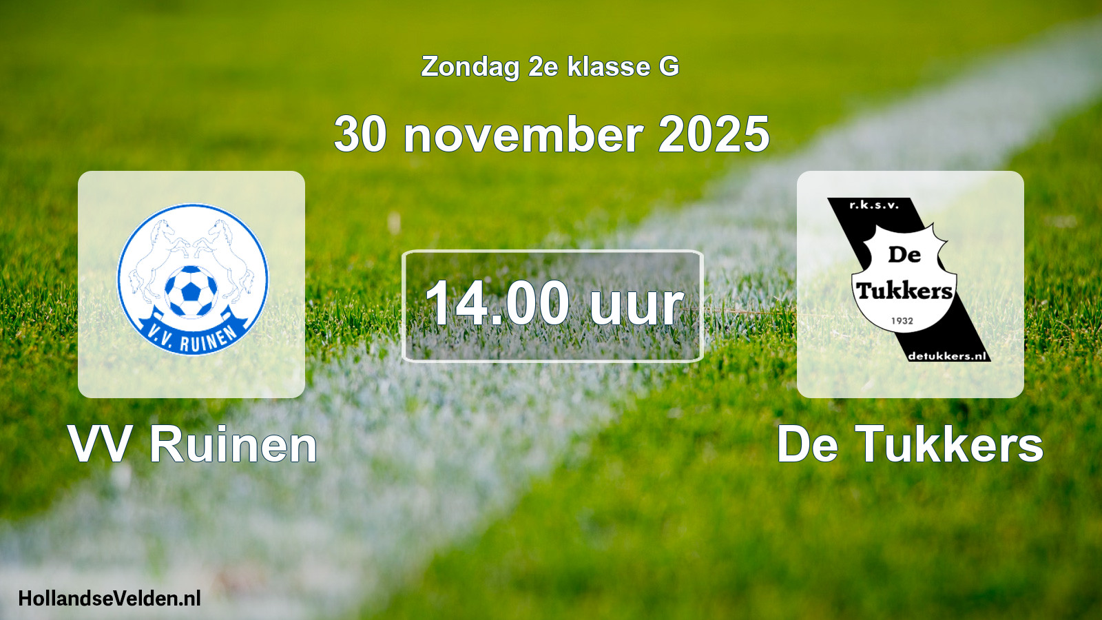 Scheduled Match: VV Ruinen - De Tukkers (30 November 2025)