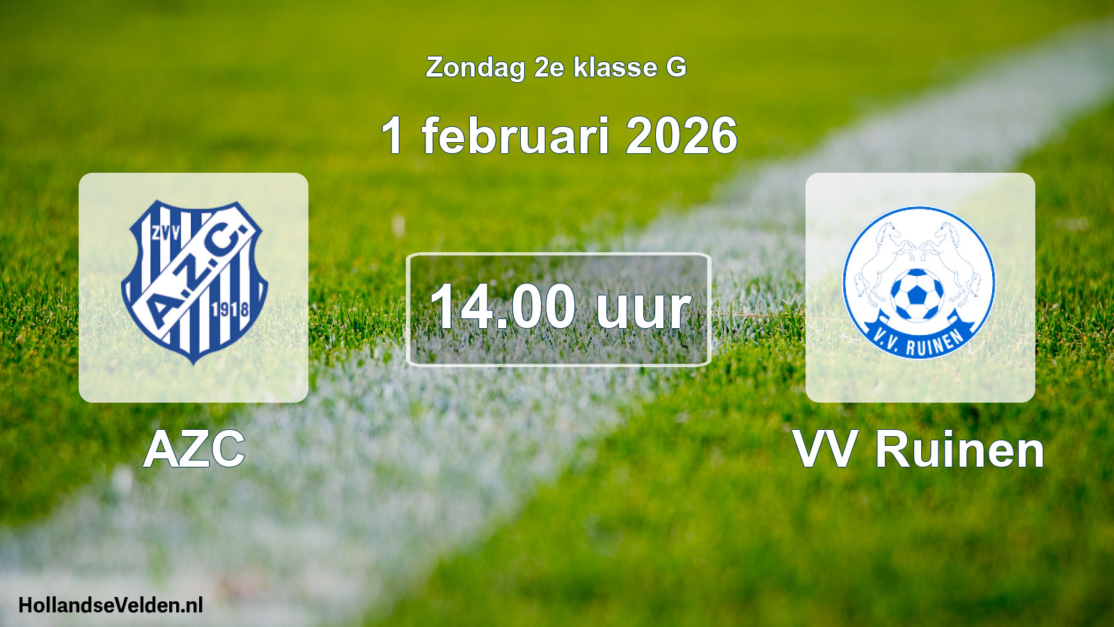 Scheduled Match: AZC - VV Ruinen (1 February 2026)