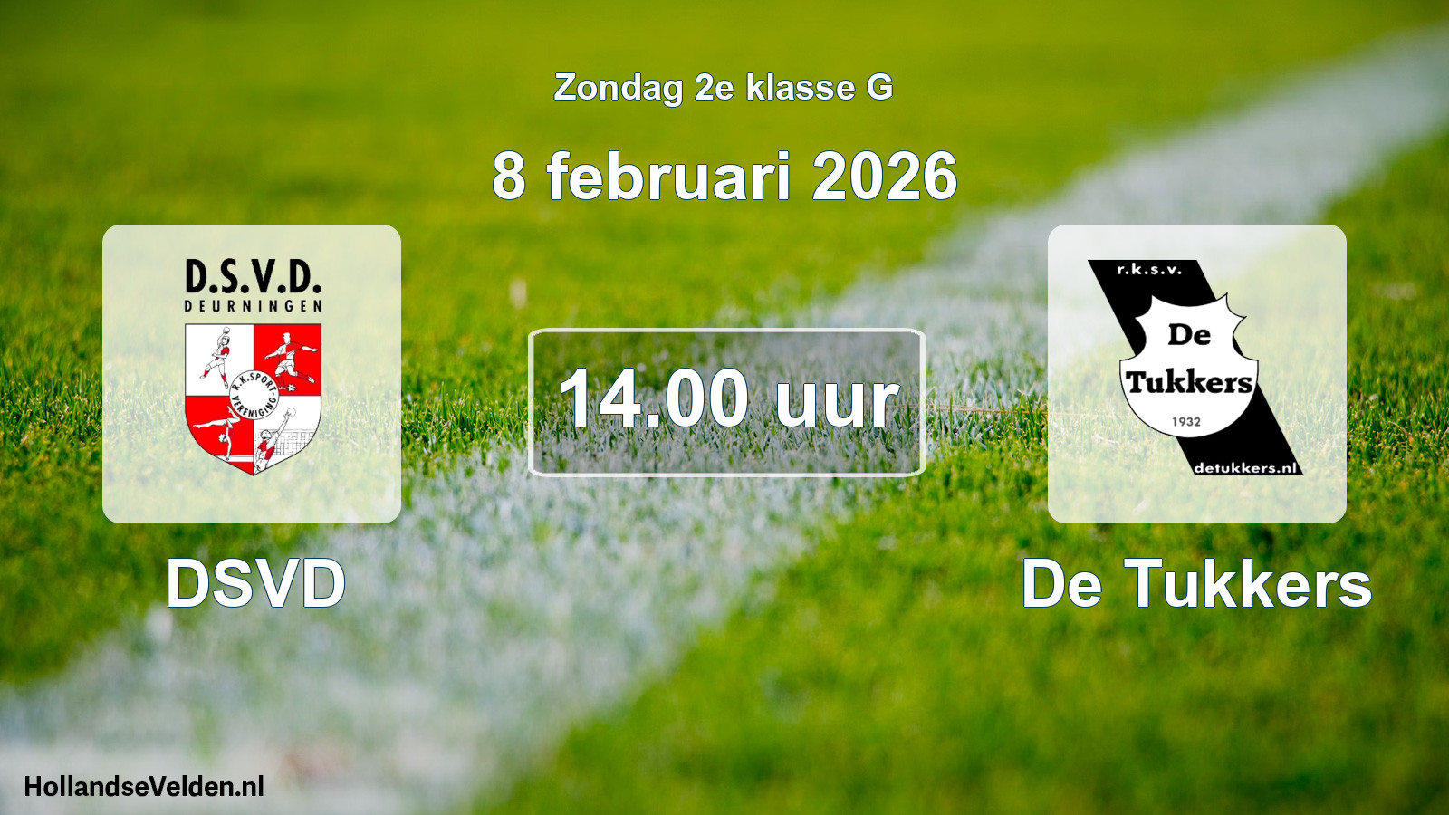 Scheduled Match: DSVD - De Tukkers (8 February 2026)