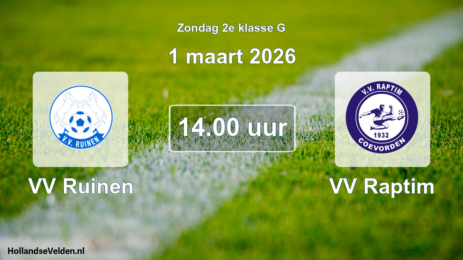 Scheduled Match: VV Ruinen - VV Raptim (1 March 2026)