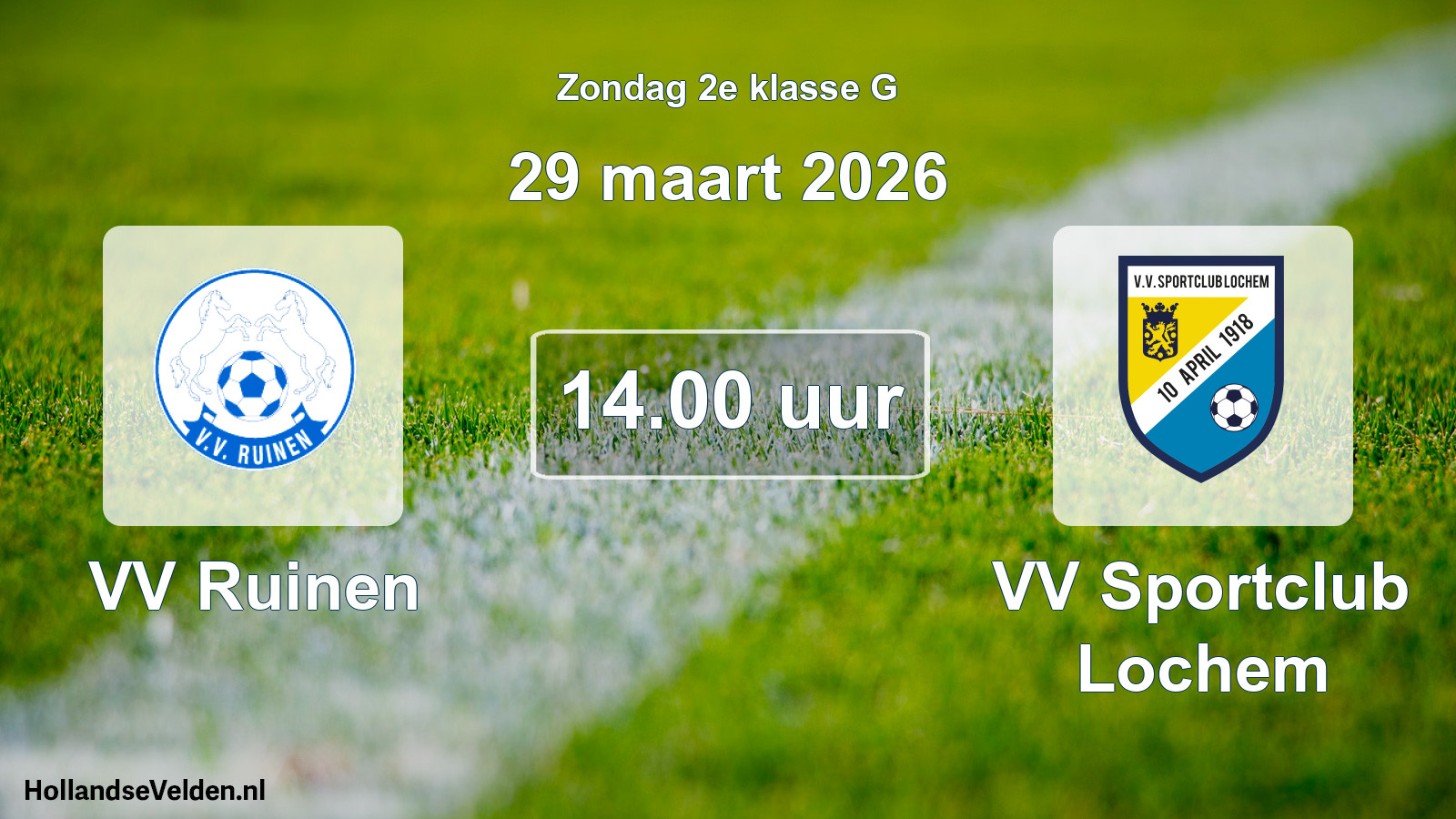 Scheduled Match: VV Ruinen - VV Sportclub Lochem (29 March 2026)