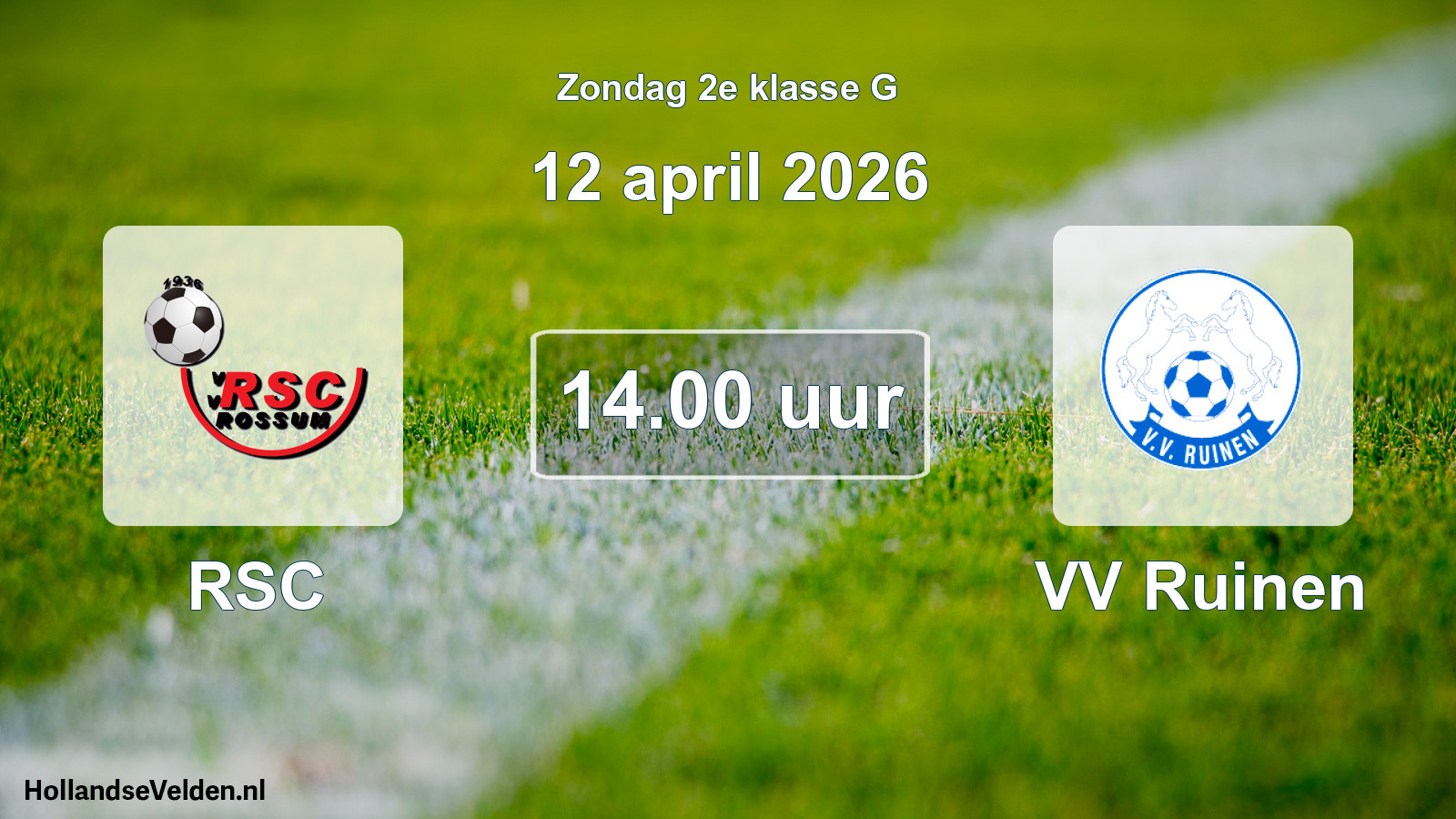 Geplande wedstrijd: RSC - VV Ruinen (12 april 2026)