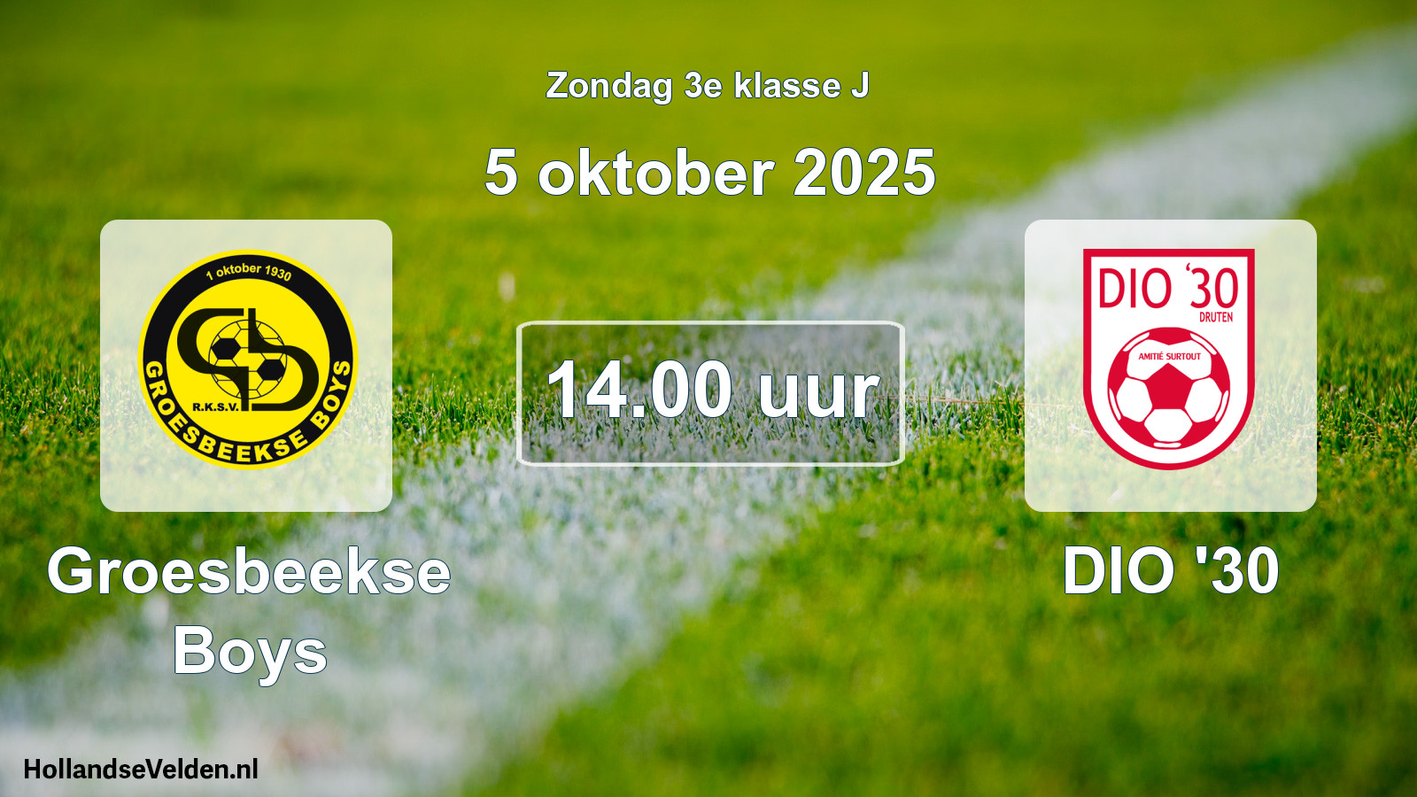 Scheduled Match: Groesbeekse Boys - DIO '30 (5 October 2025)