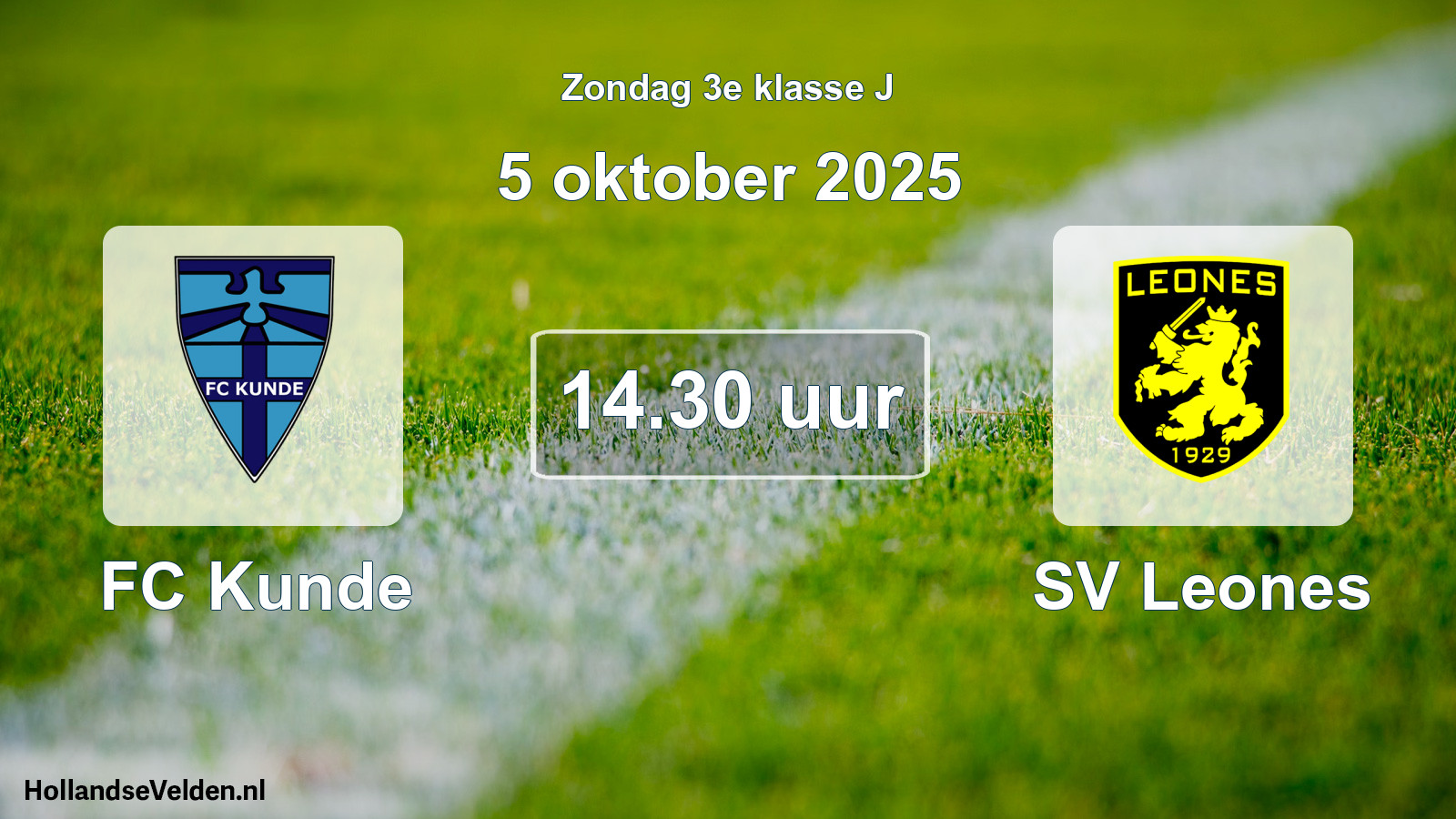 Geplande wedstrijd: FC Kunde - SV Leones (5 oktober 2025)