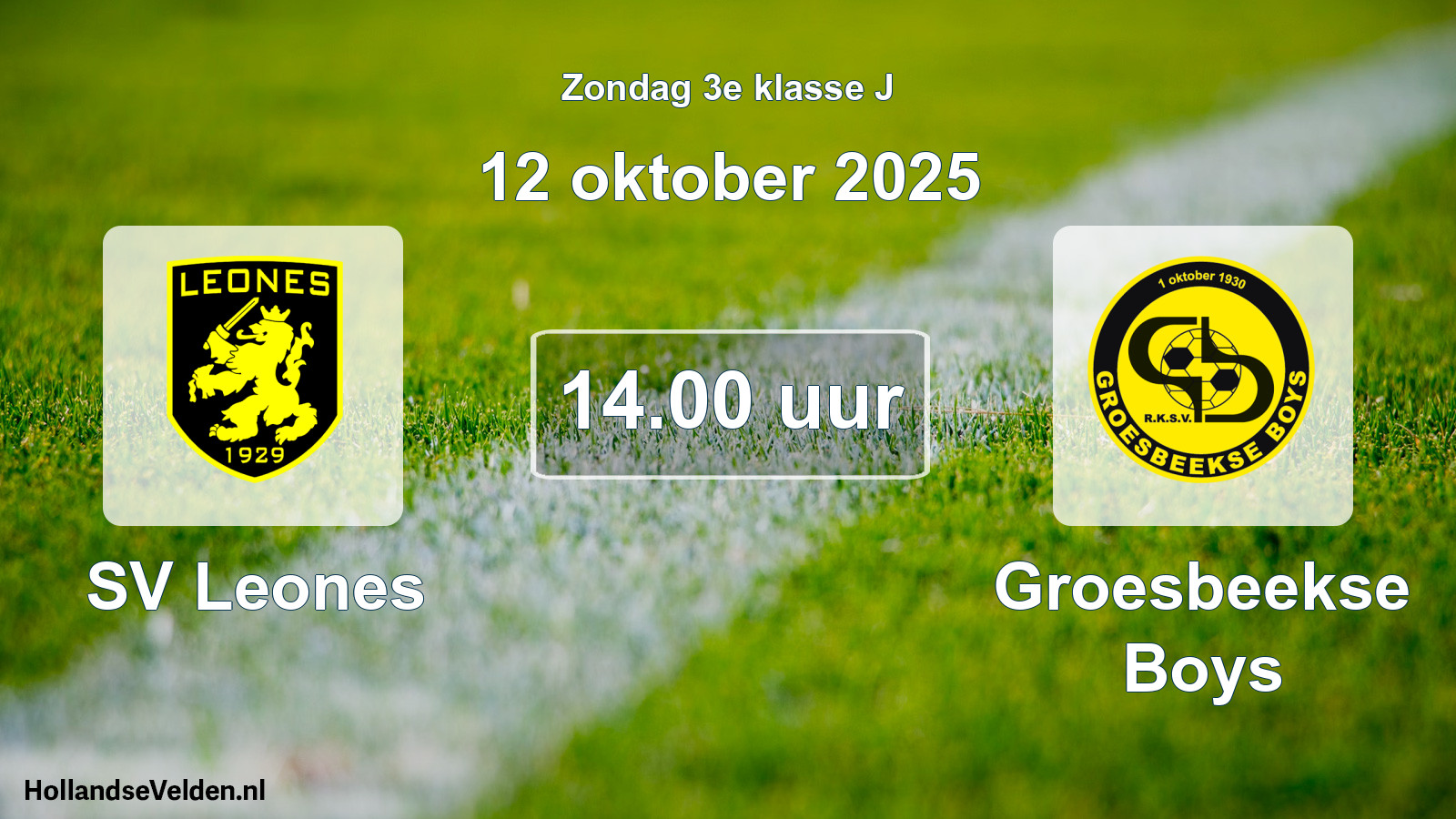 Scheduled Match: SV Leones - Groesbeekse Boys (12 October 2025)