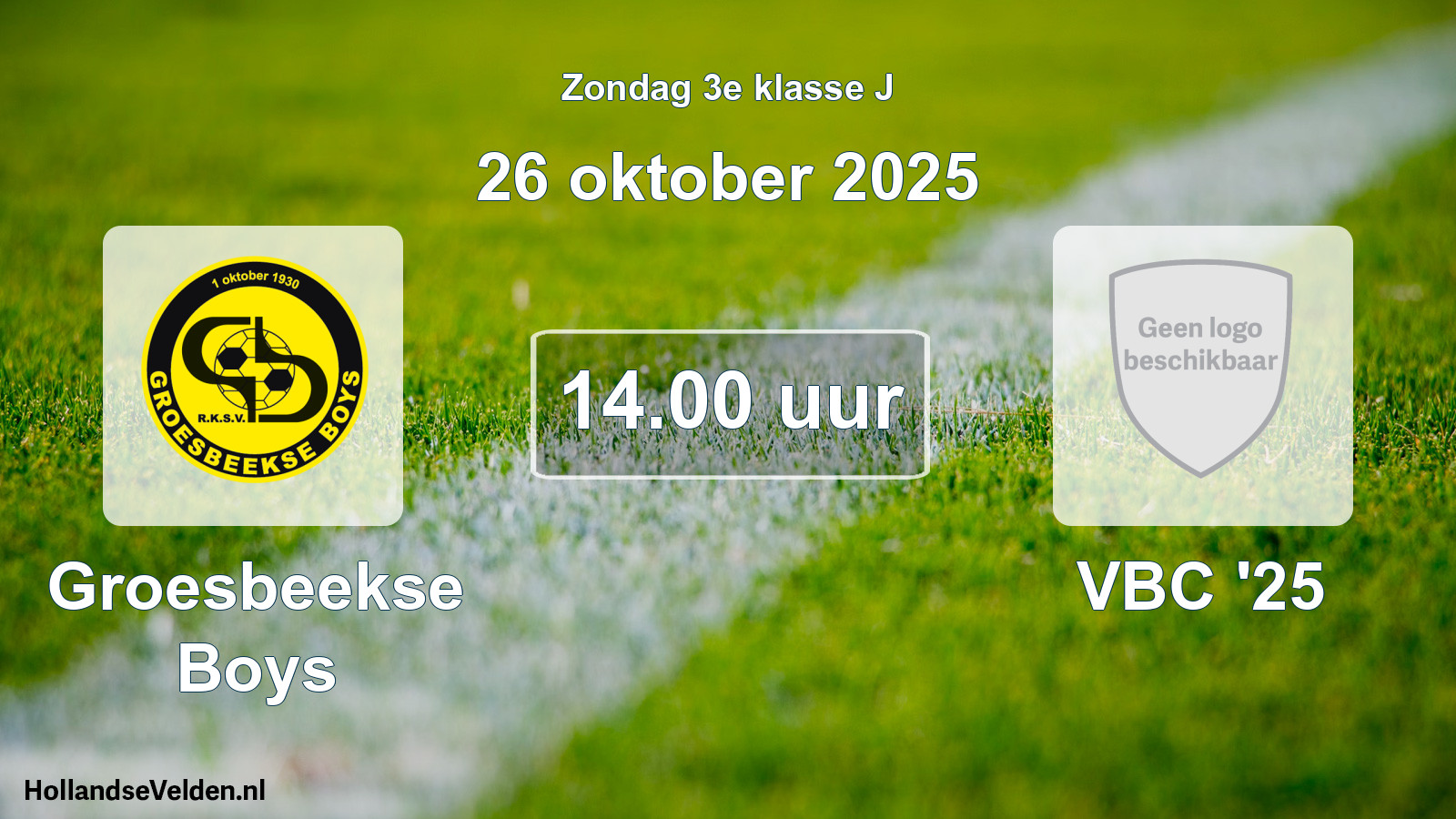 Geplande wedstrijd: Groesbeekse Boys - VBC '25 (26 oktober 2025)